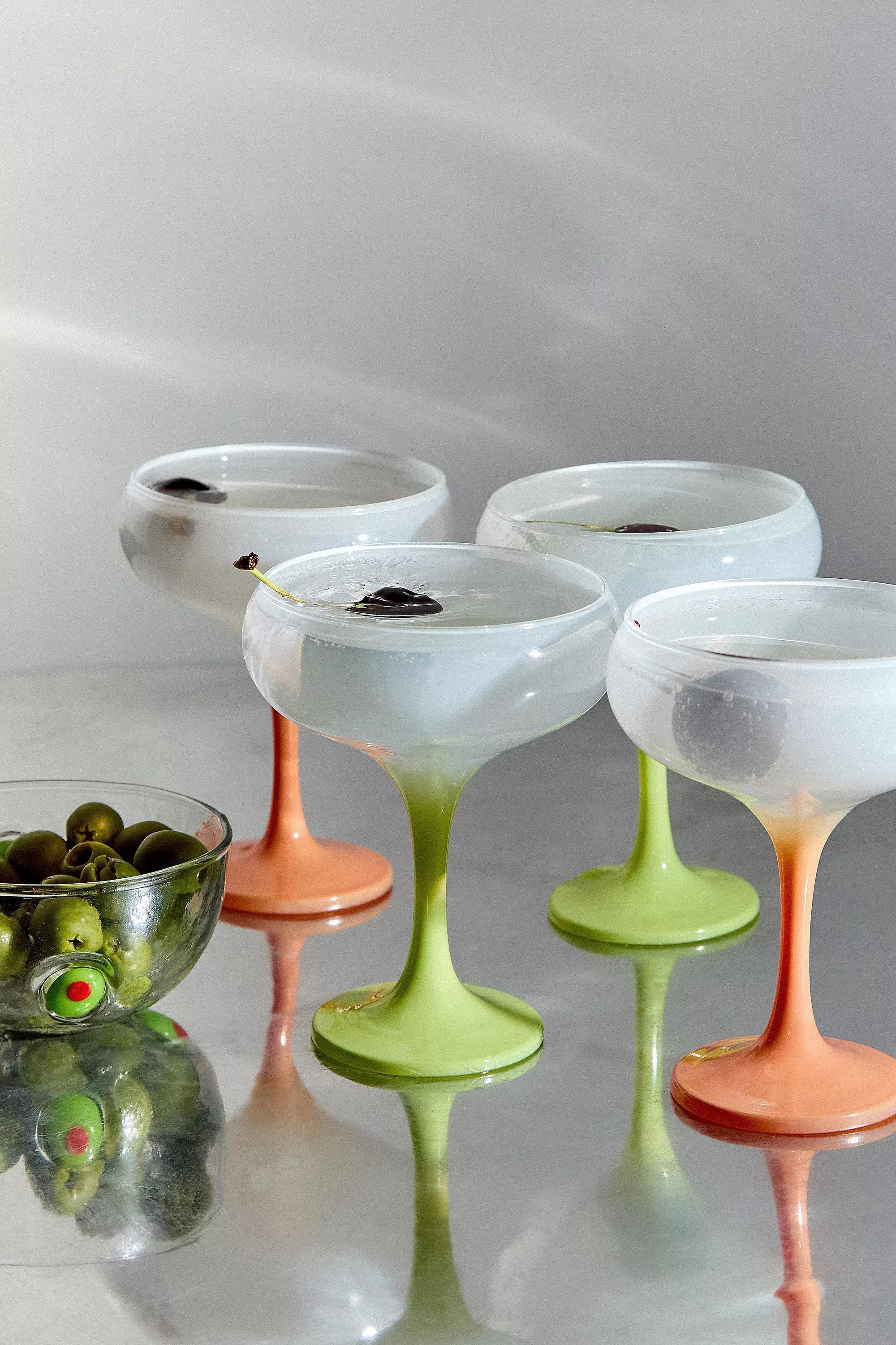 Green Ombre Coupe Glass, GRN, large image number 1
