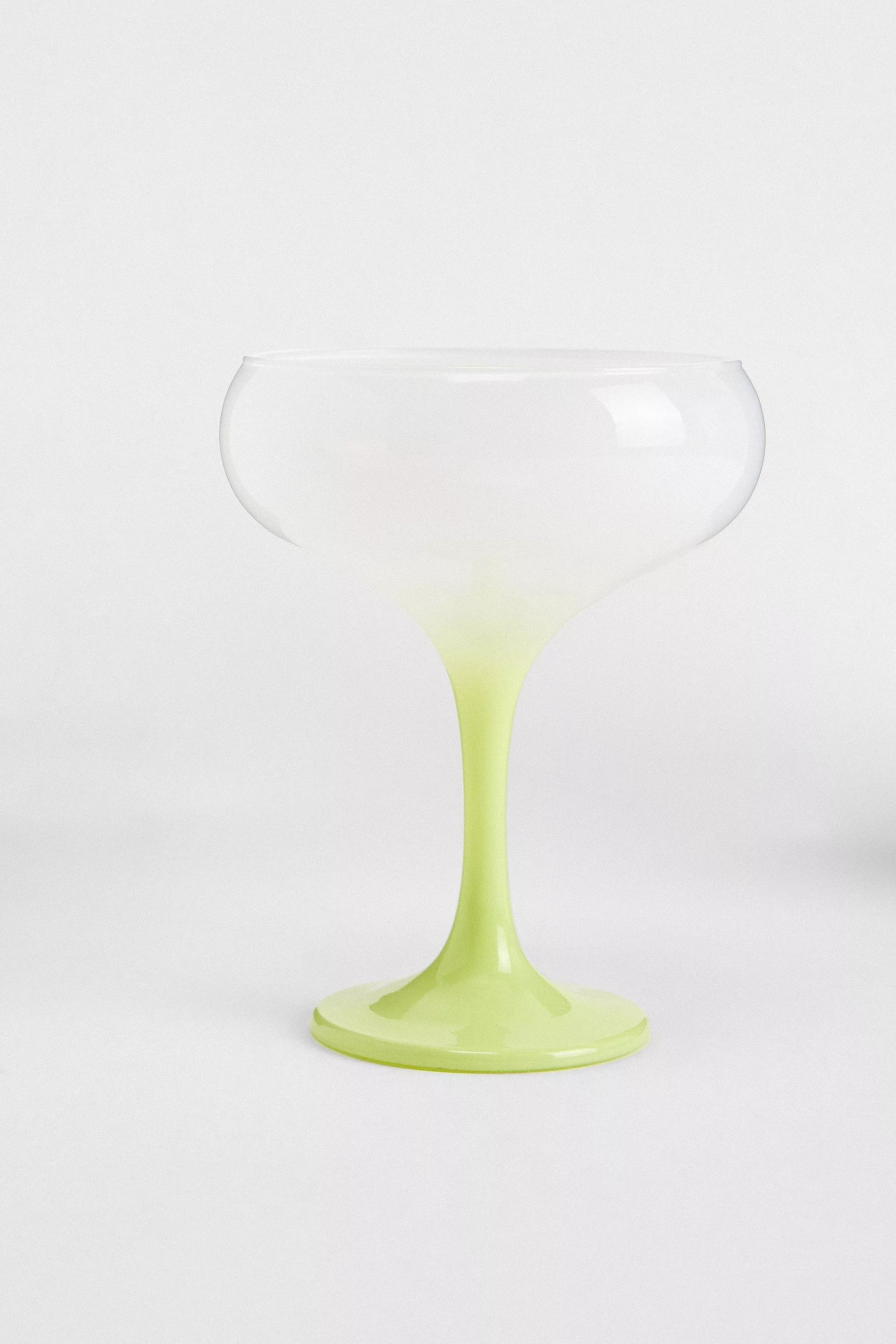 Green Ombre Coupe Glass, GRN, large image number 3