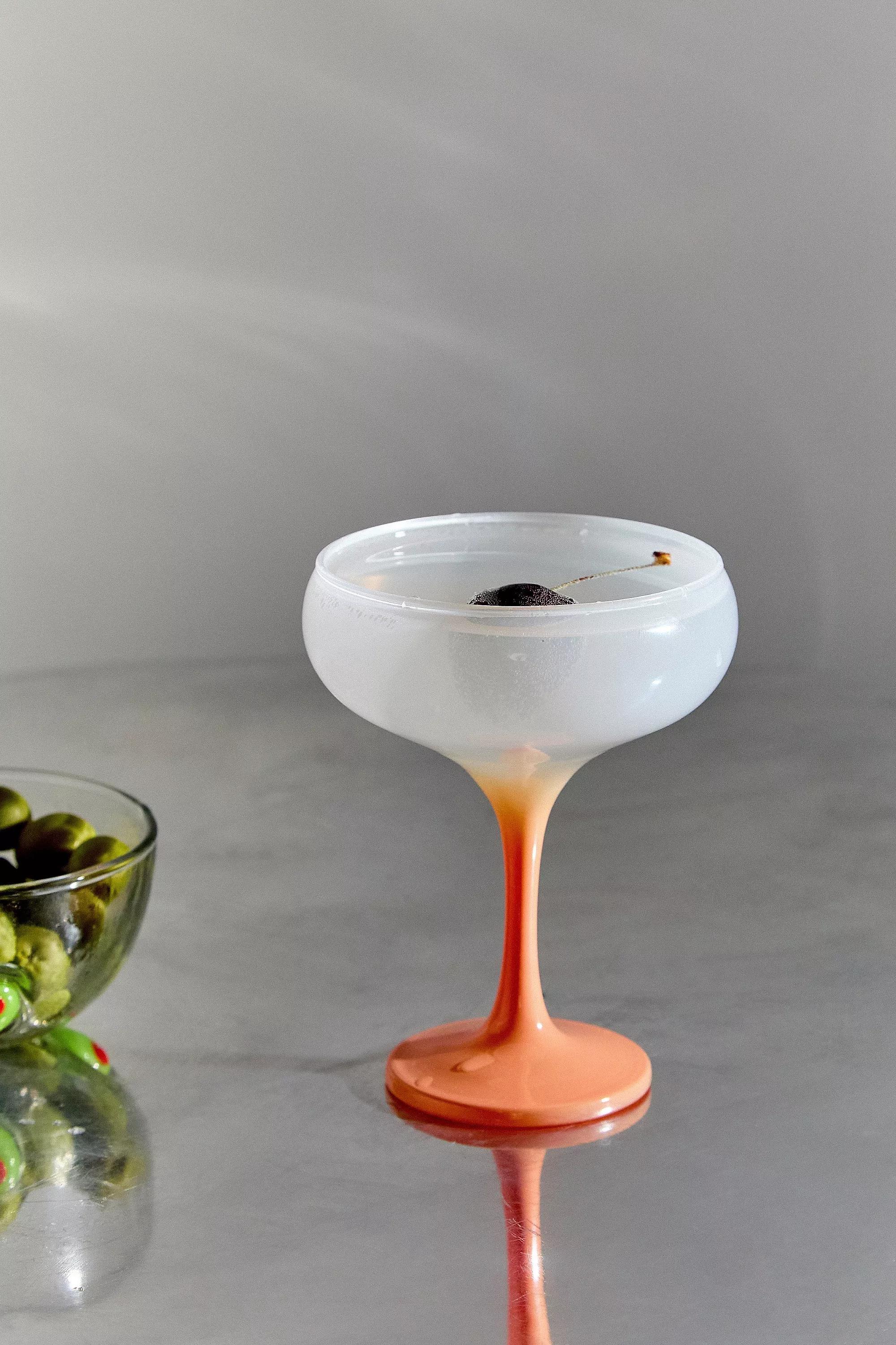 Orange Ombre Coupe Glass, ORANGE, large image number 0