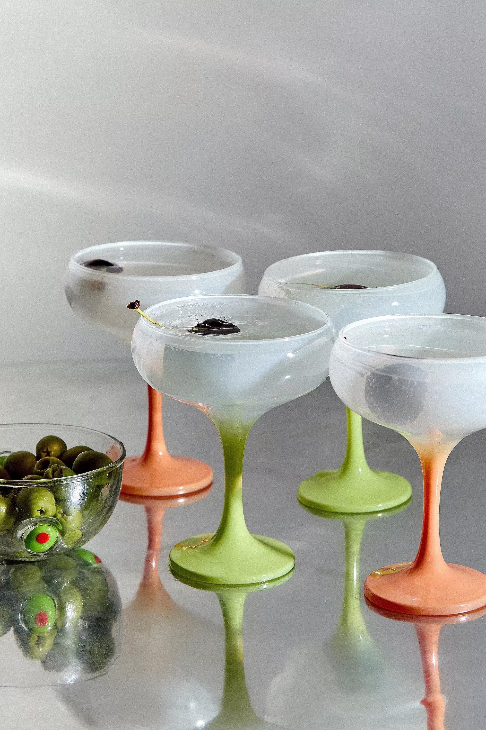 Orange Ombre Coupe Glass, ORANGE, large image number 1