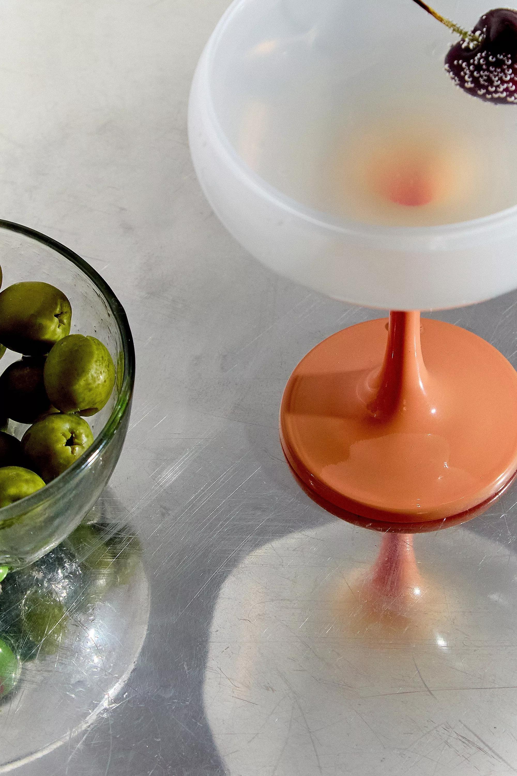 Orange Ombre Coupe Glass, ORANGE, large image number 2