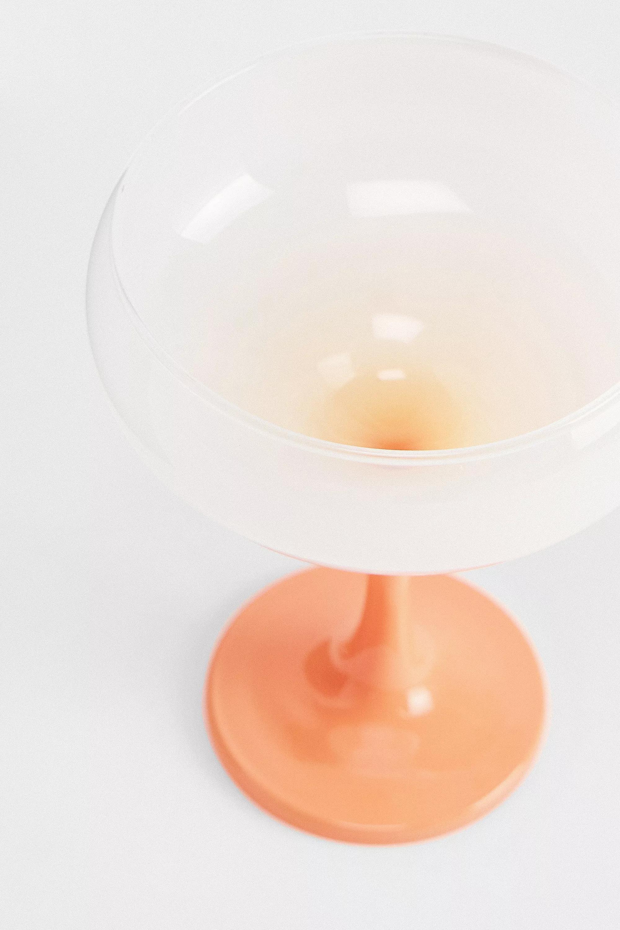 Orange Ombre Coupe Glass, ORANGE, large image number 3