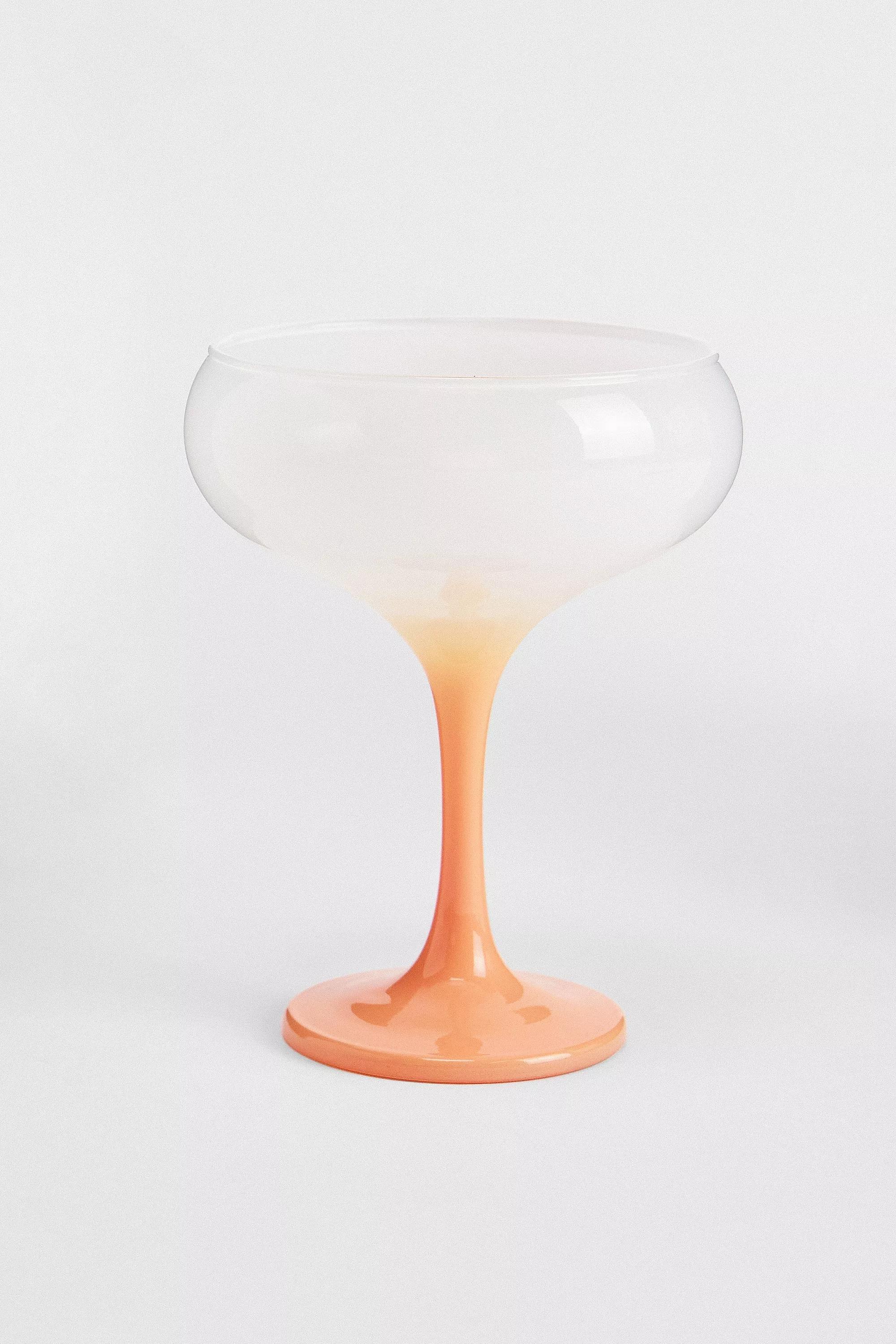 Orange Ombre Coupe Glass, ORANGE, large image number 4