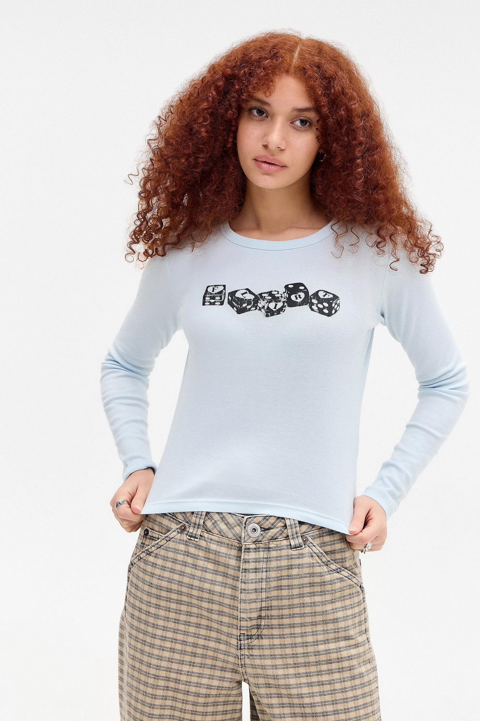 Blue Uo Long Sleeve T-Shirt, , large image number 0
