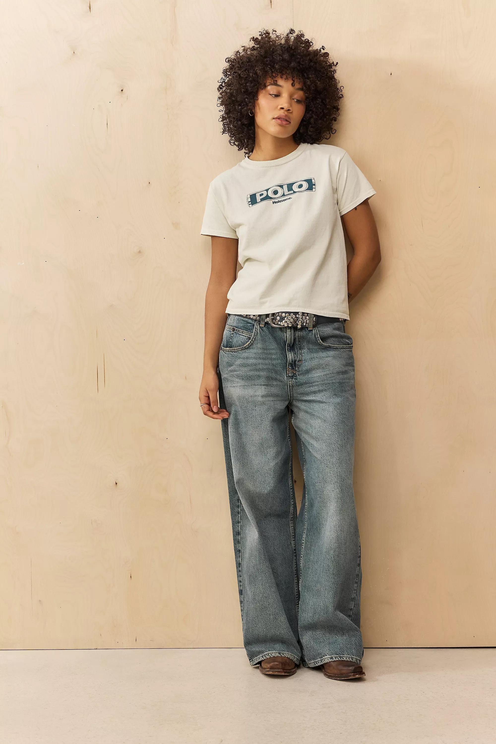 White Uo Polo Relaxed T-Shirt, , large image number 1