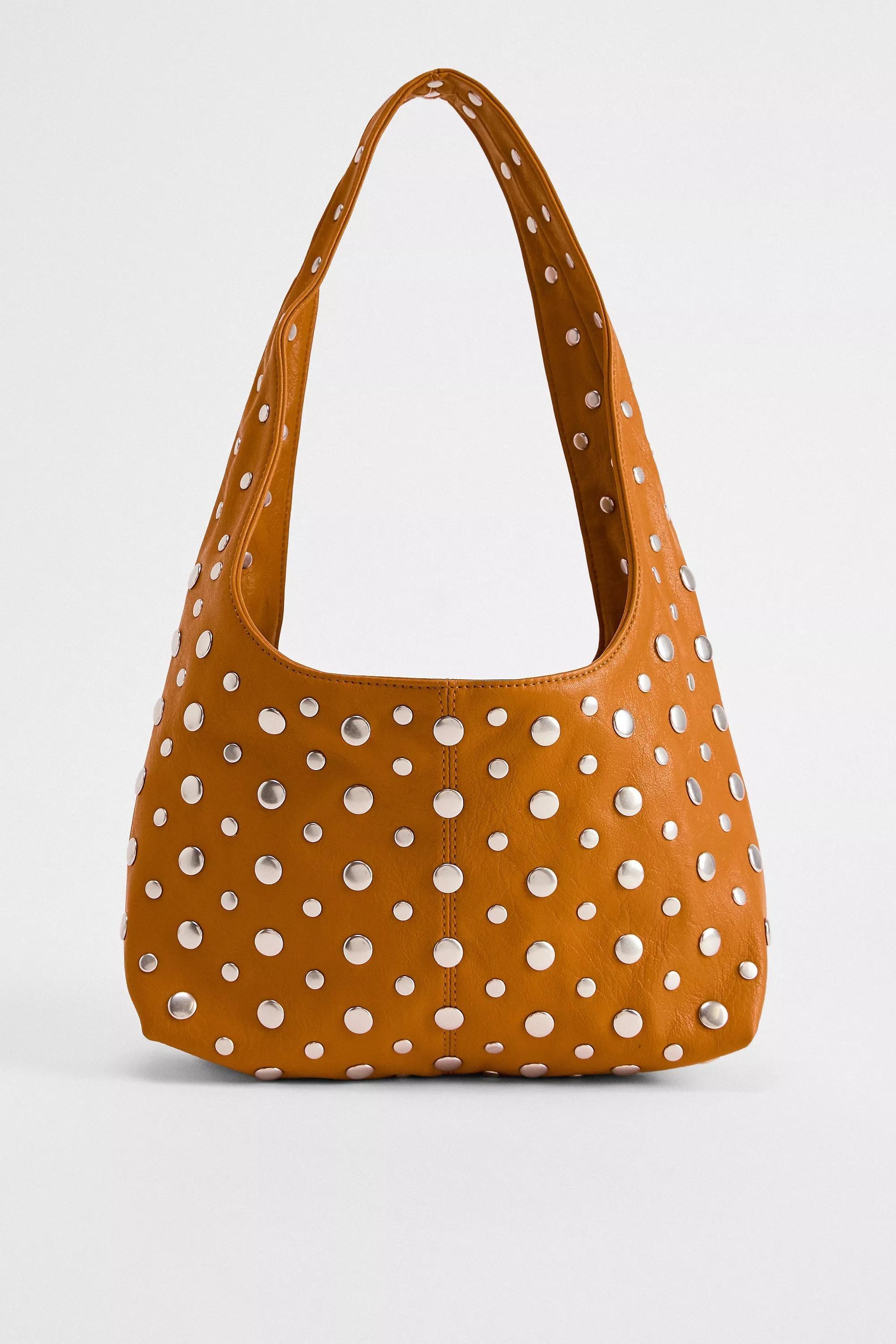 Brown Uo Mini Faux Leather Trapeze Studded Bag, A301_0224, large image number 2