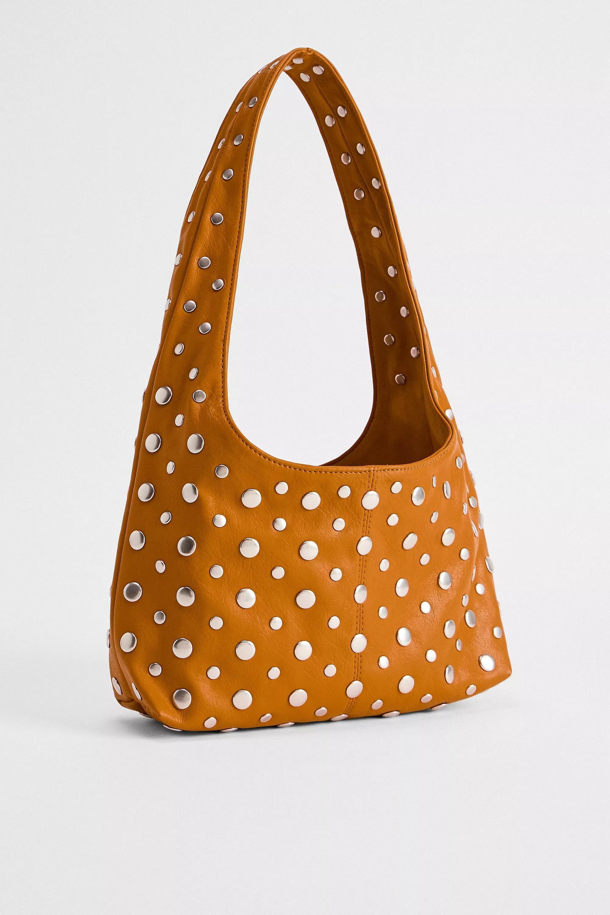Brown Uo Mini Faux Leather Trapeze Studded Bag, A301_0224, large image number 3