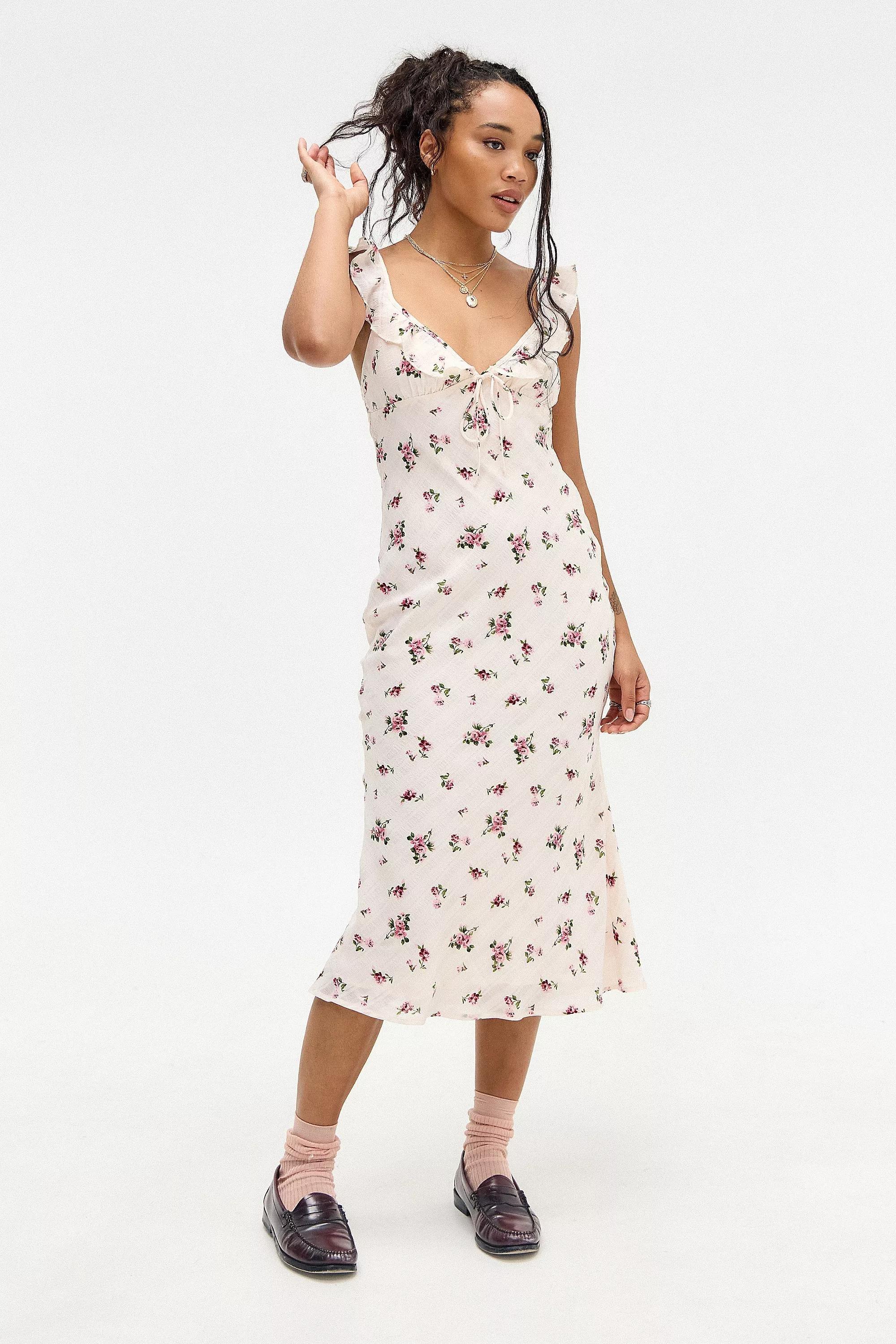 Multicolour Love Triangle Belle Bias Midi Dress, , large image number 1