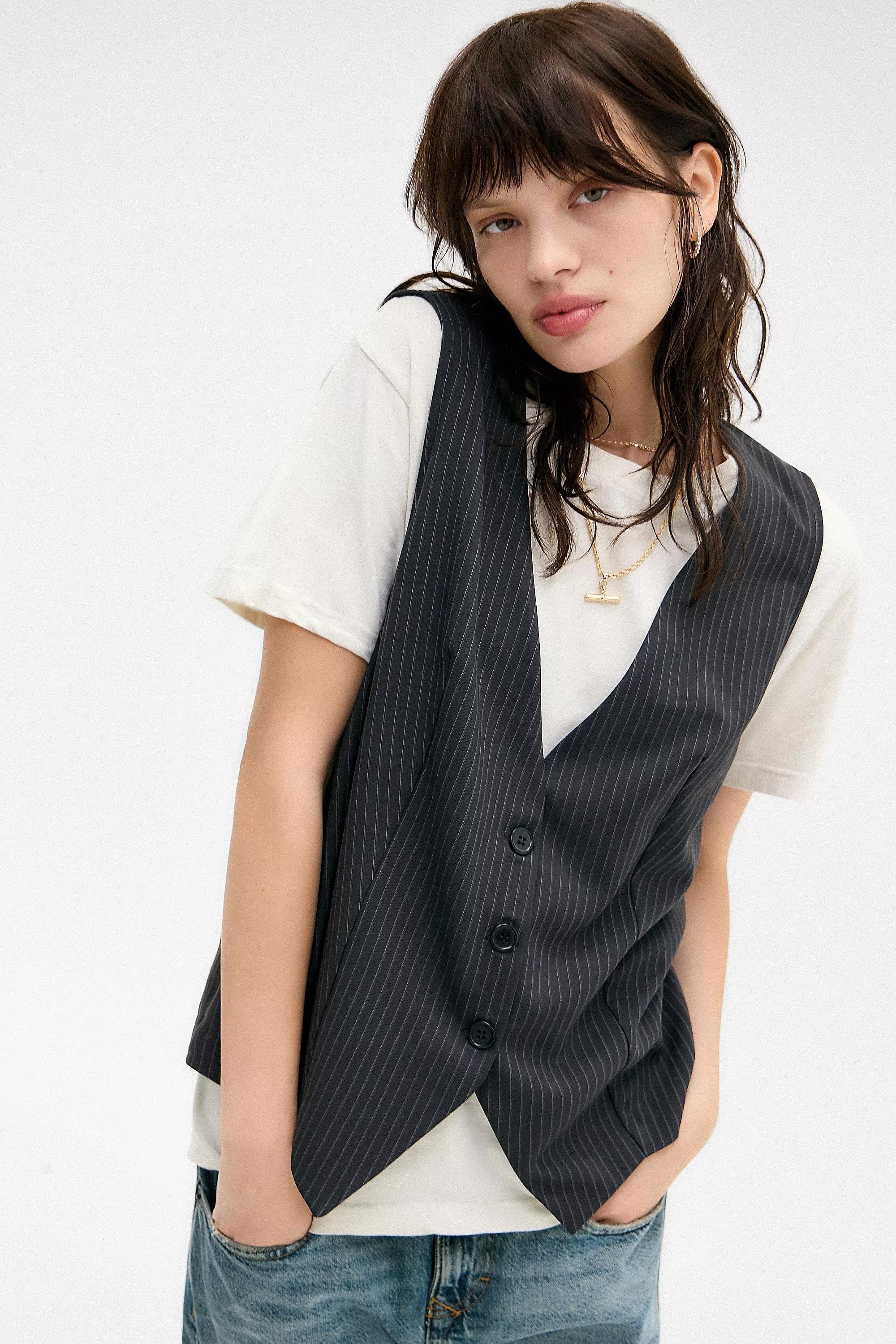 Grey Archive At Uo Oversized Waistcoat, , large image number 0