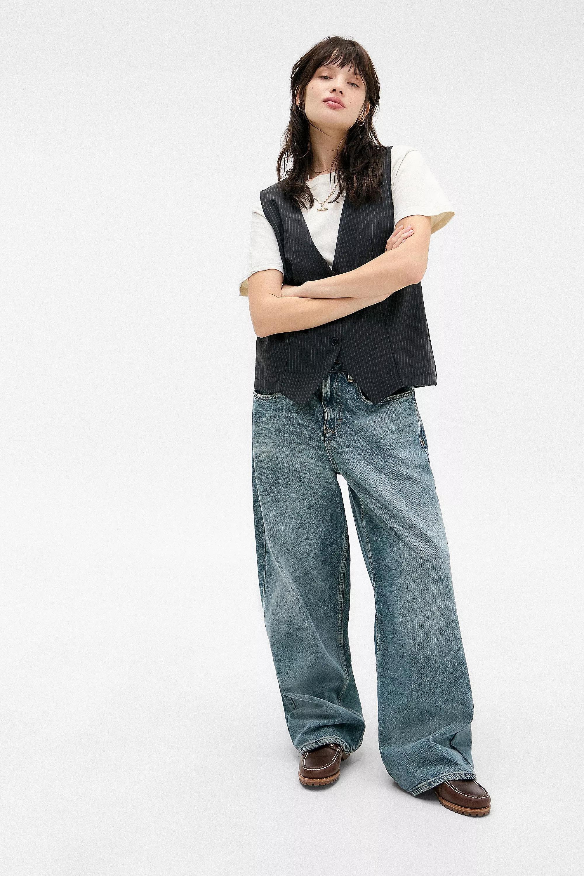 Grey Archive At Uo Oversized Waistcoat, , large image number 1
