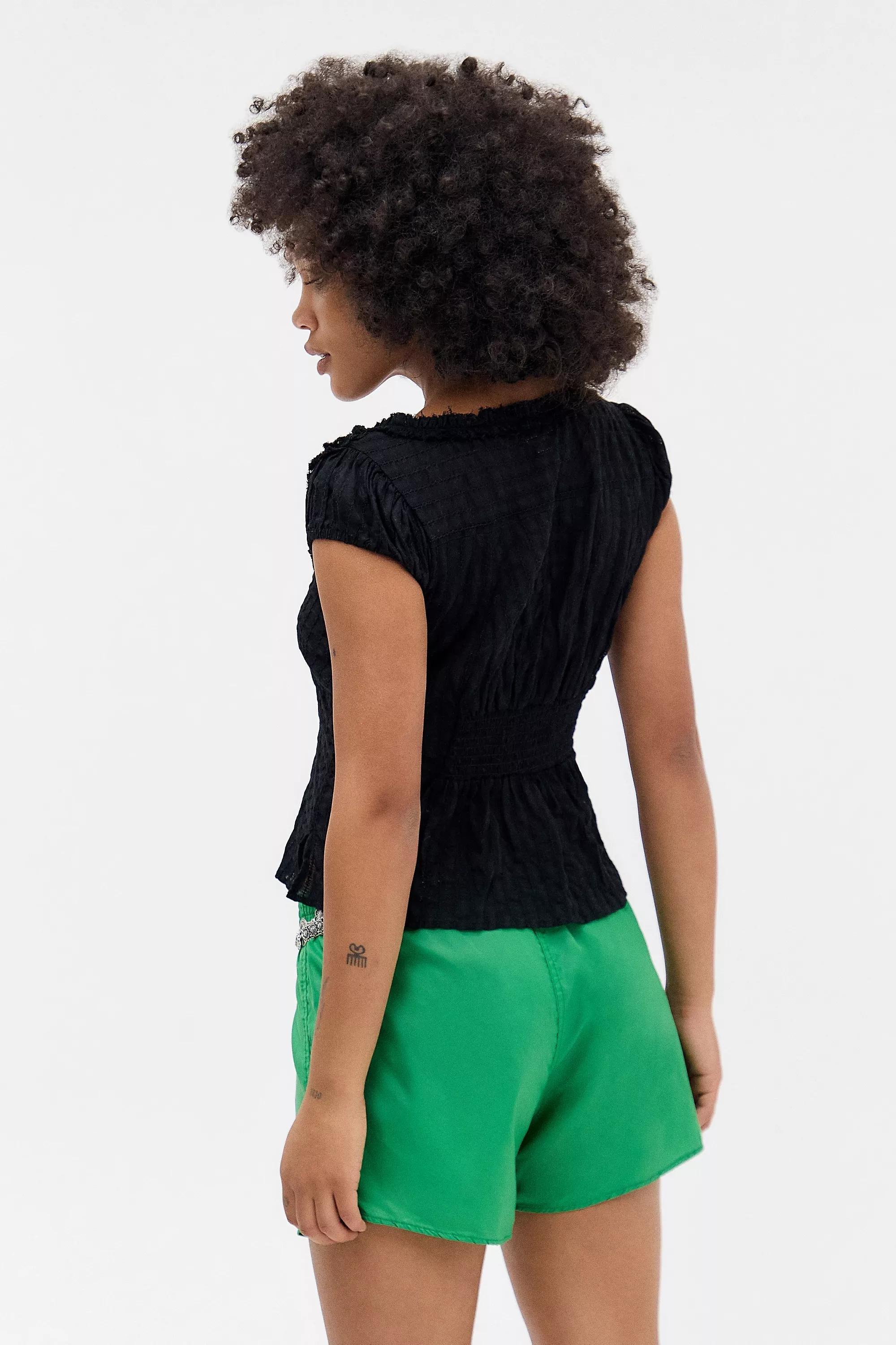 Black Kimchi Blue Ria Ruffle Blouse, BLK, large image number 4