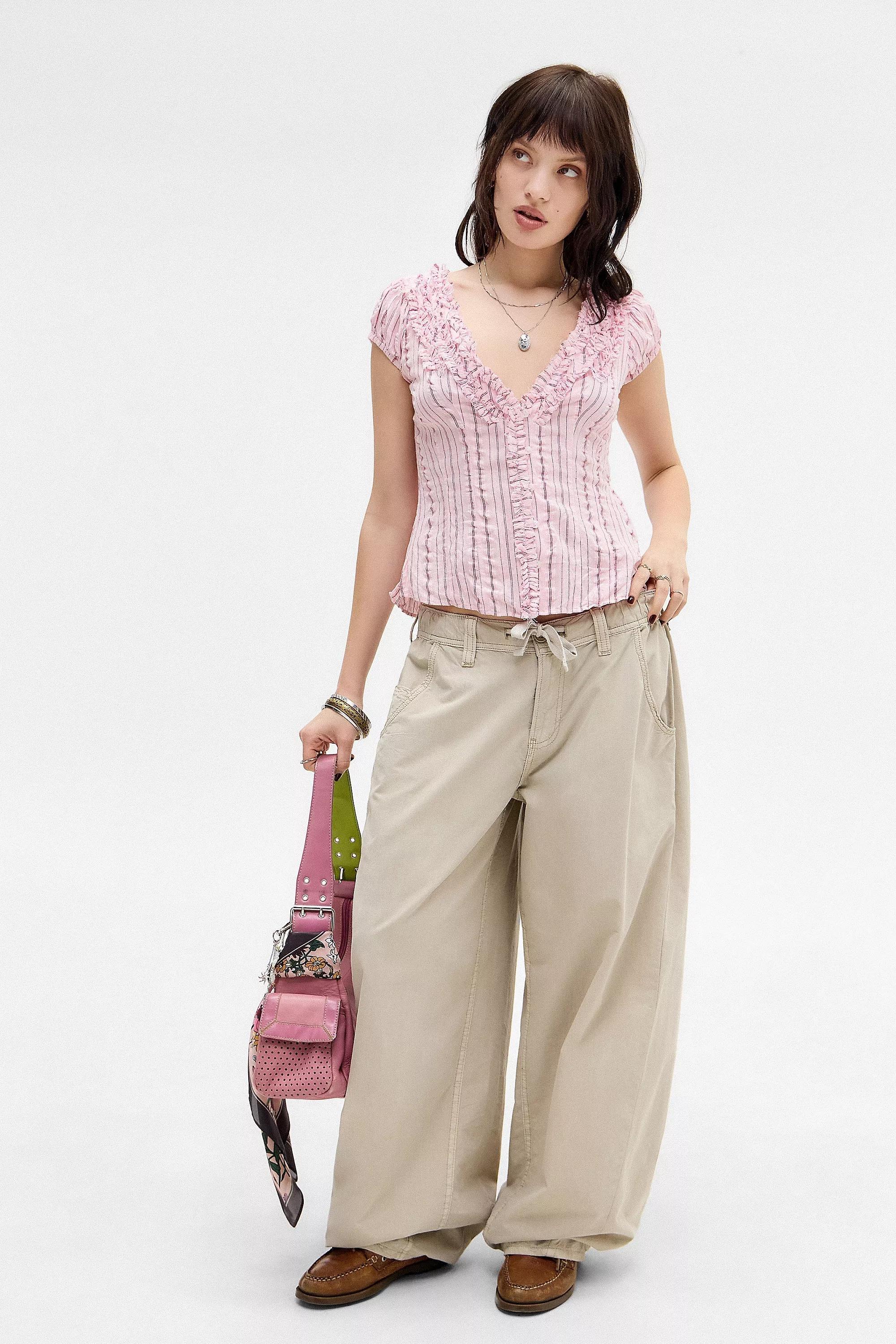 Pink Kimchi Blue Ria Ruffle Blouse, PINK, medium