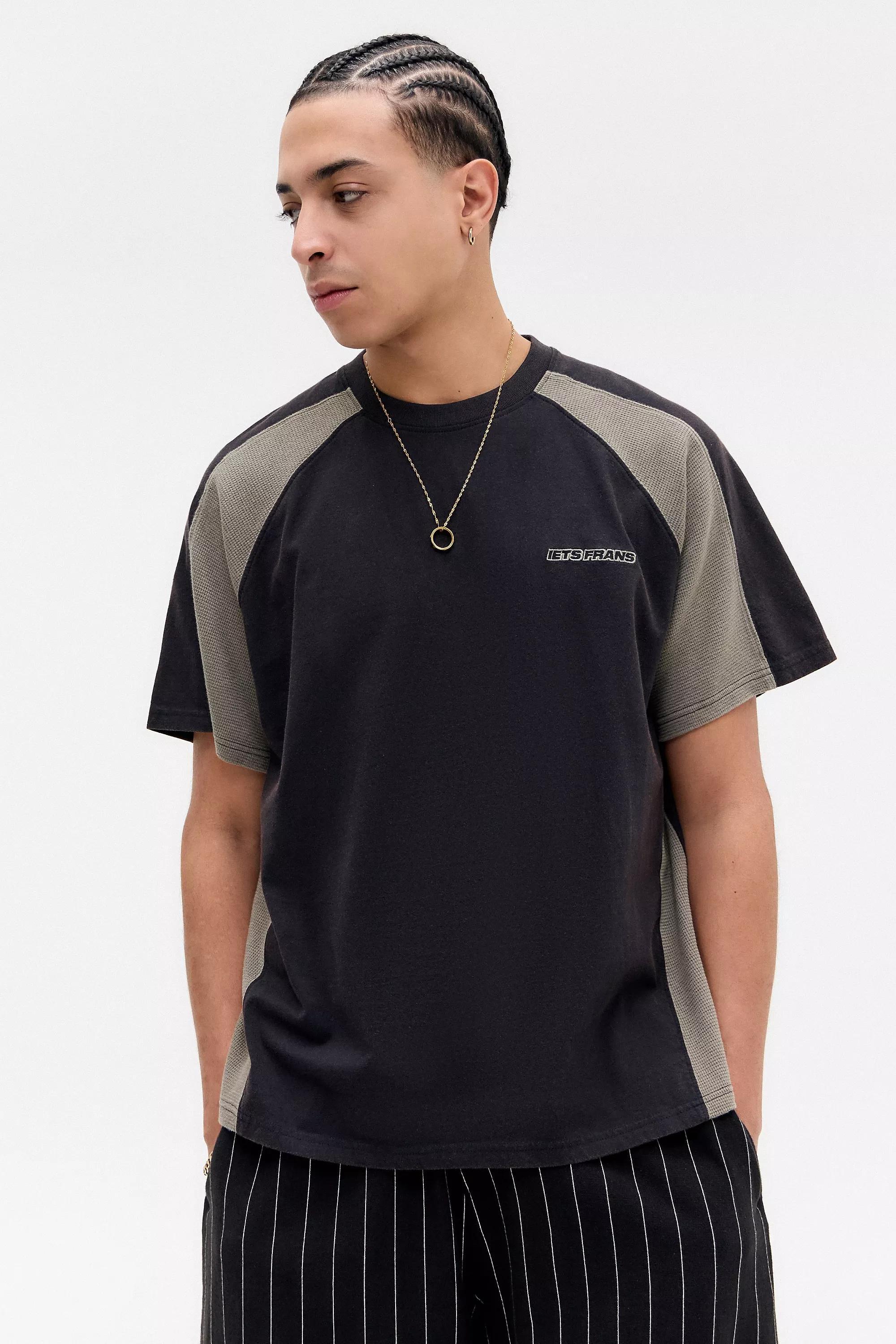 Black UO Waffle Panel T-Shirt, , large image number 0