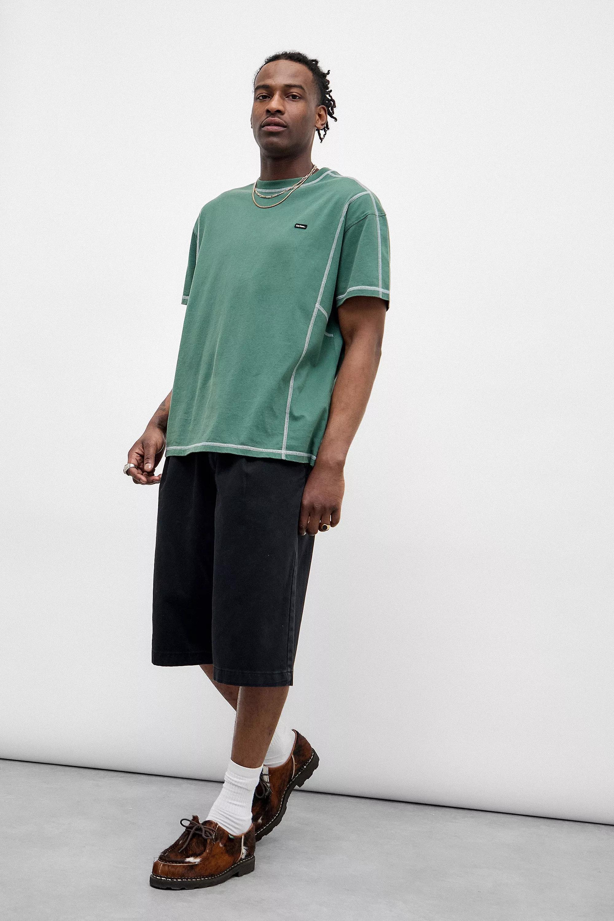 Green Iets Frans... Green Contrast Stitch T-Shirt, , large image number 1