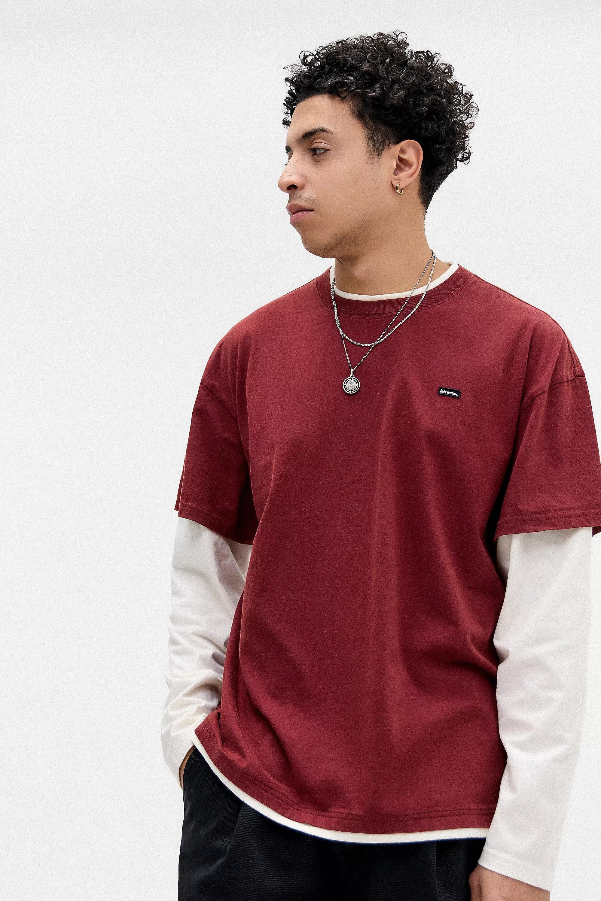 Brown Iets Frans... Burgundy Double Layer T-Shirt, , large image number 0