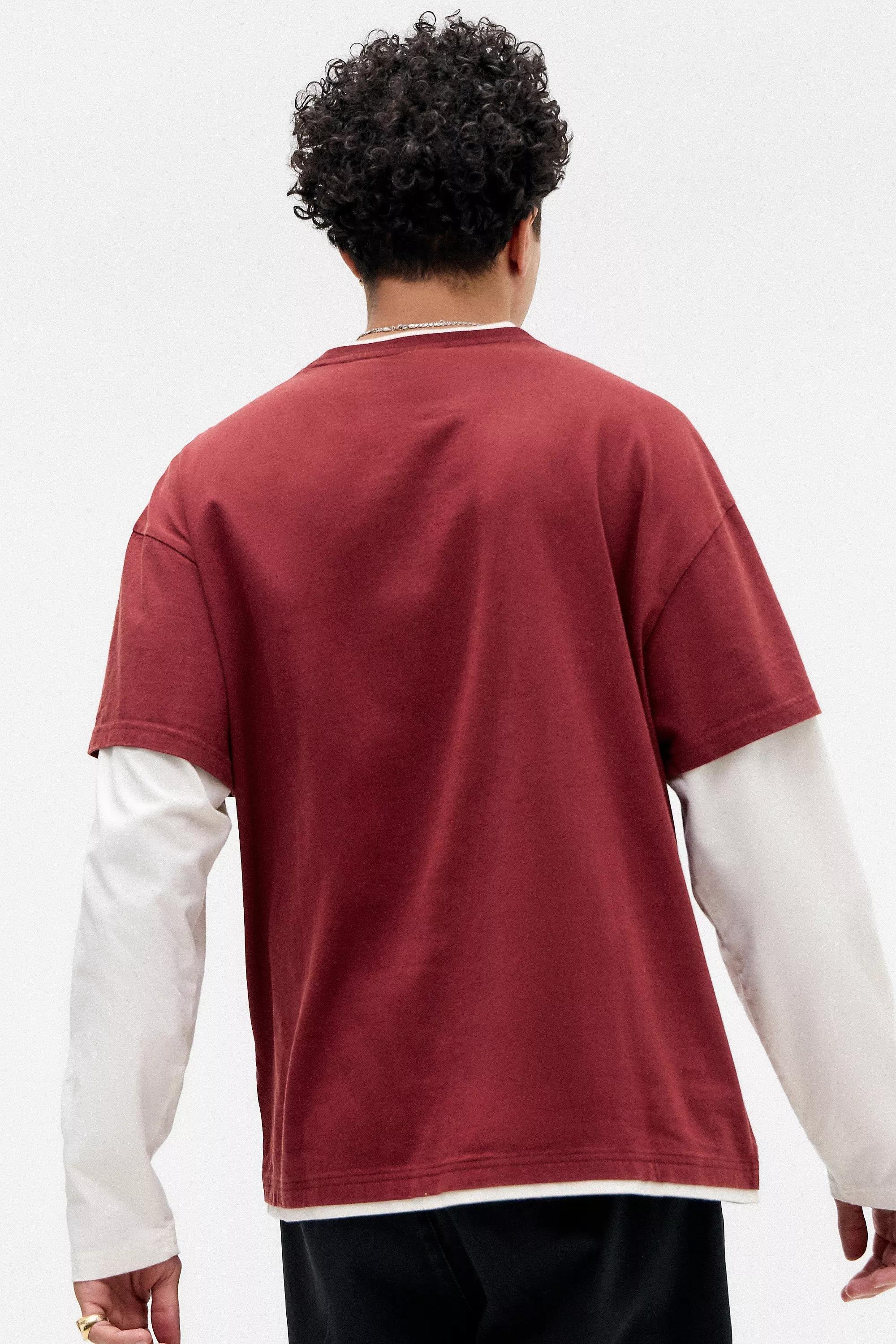 Brown Iets Frans... Burgundy Double Layer T-Shirt, , large image number 3