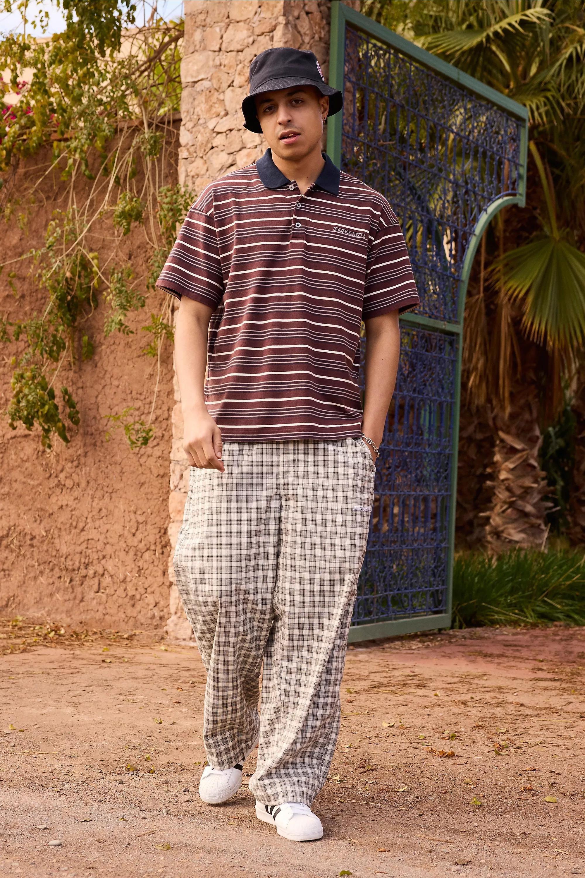 Brown Iets Frans... Striped Polo Shirt, , large image number 1
