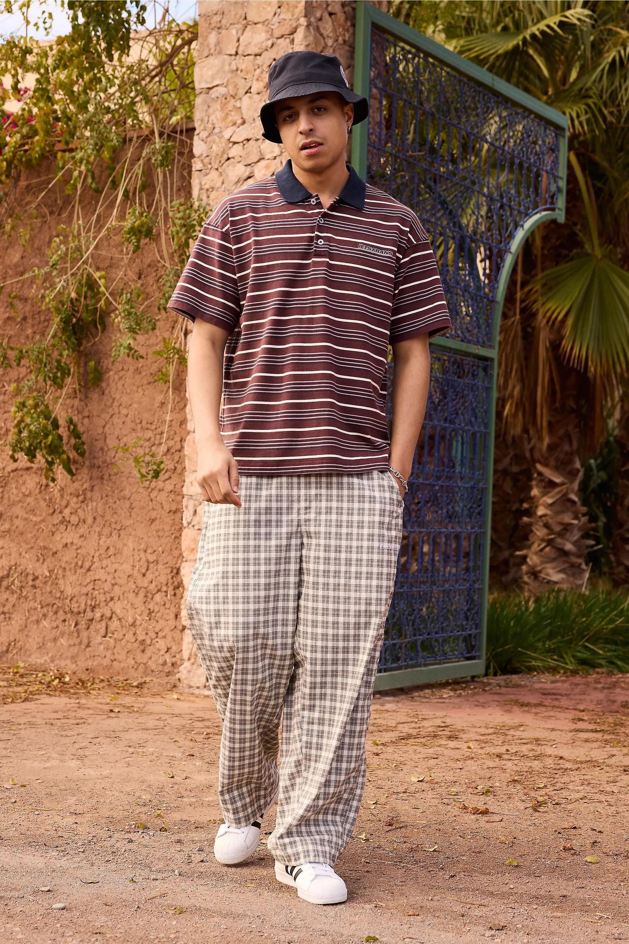 Brown Iets Frans... Striped Polo Shirt, , large image number 1