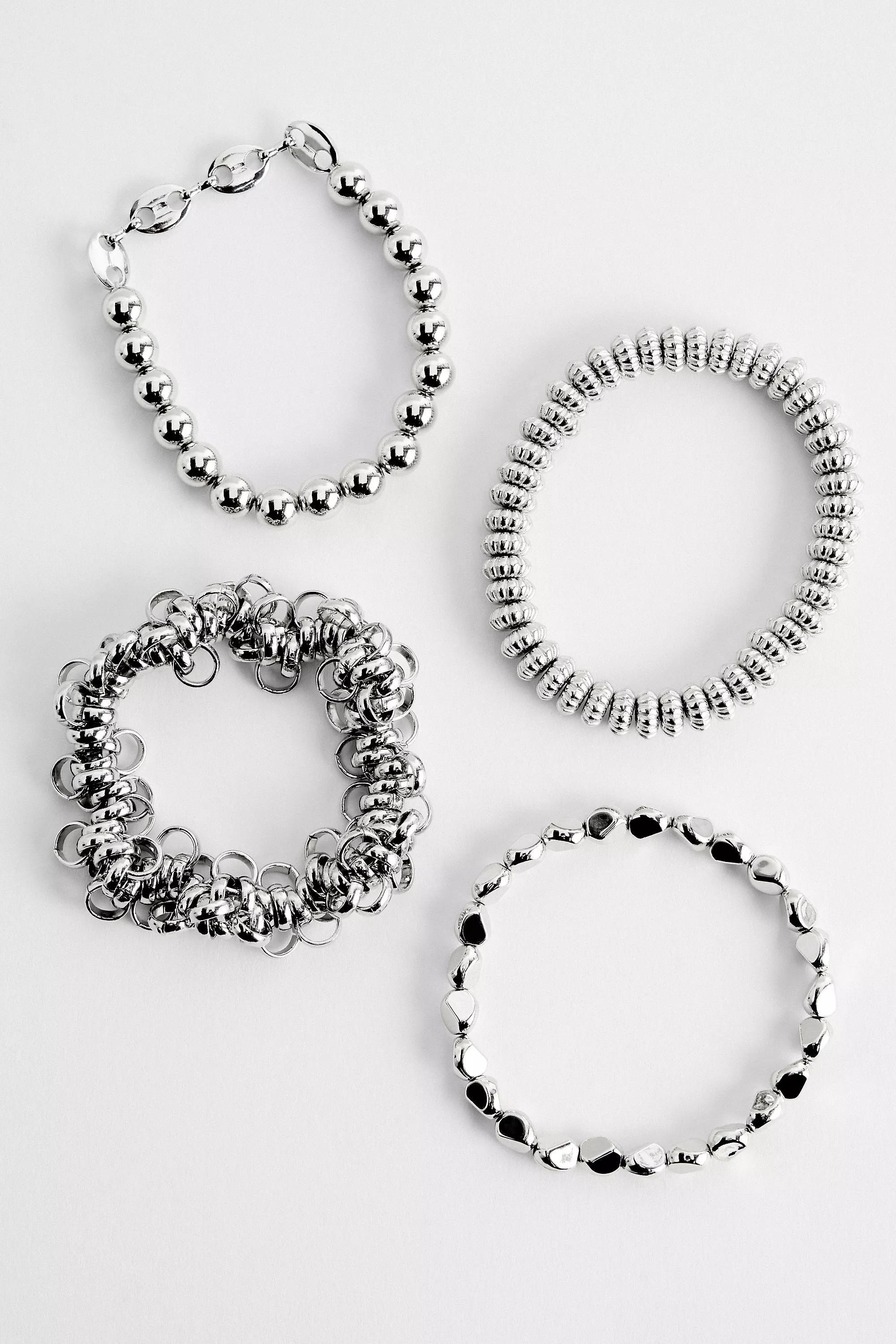 UO Multi-Link Bracelet Set of 4, SLVR, large image number 0