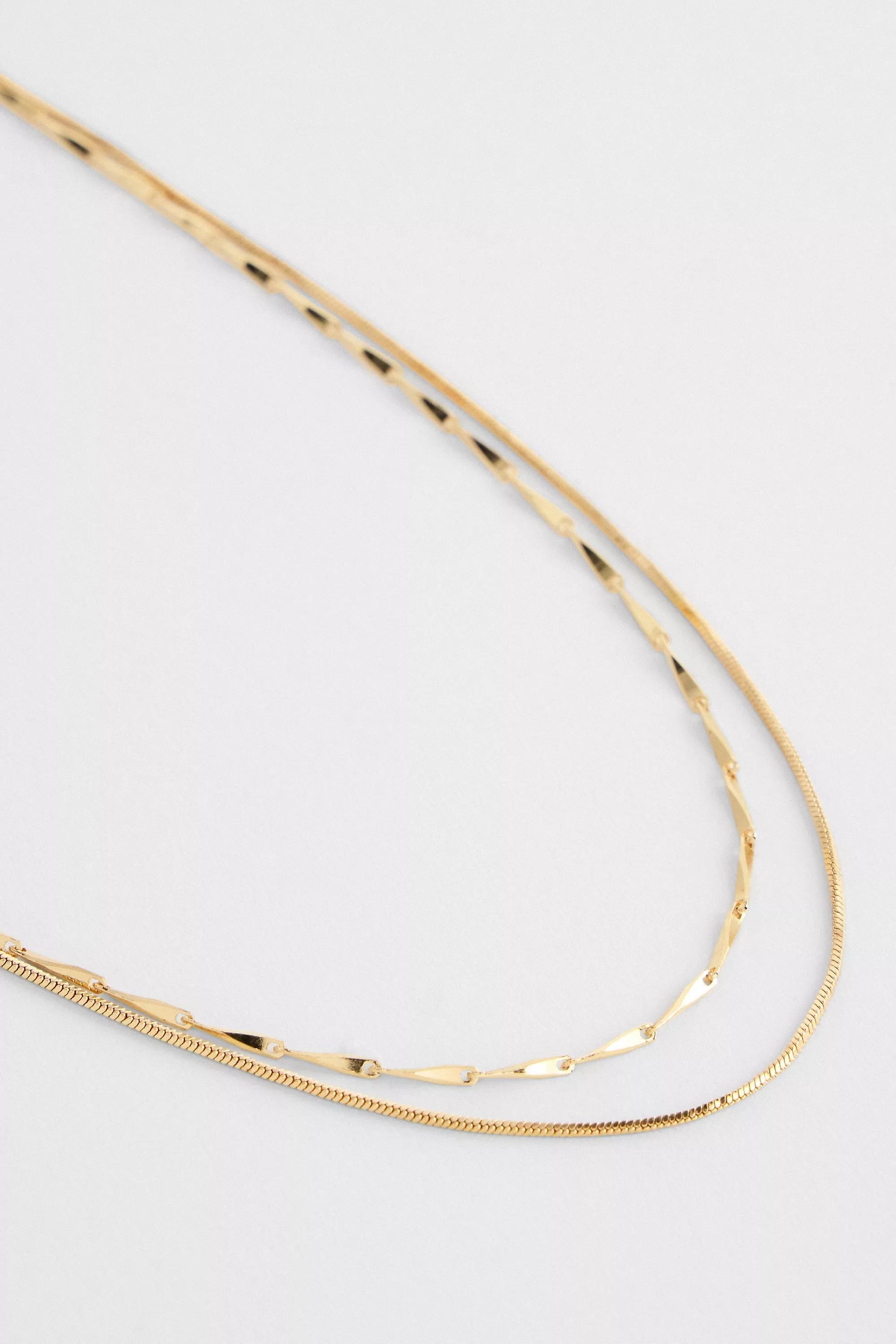 Gold Silence + Noise Twist Chain Necklace, Set Of 2, GOLD, large image number 0