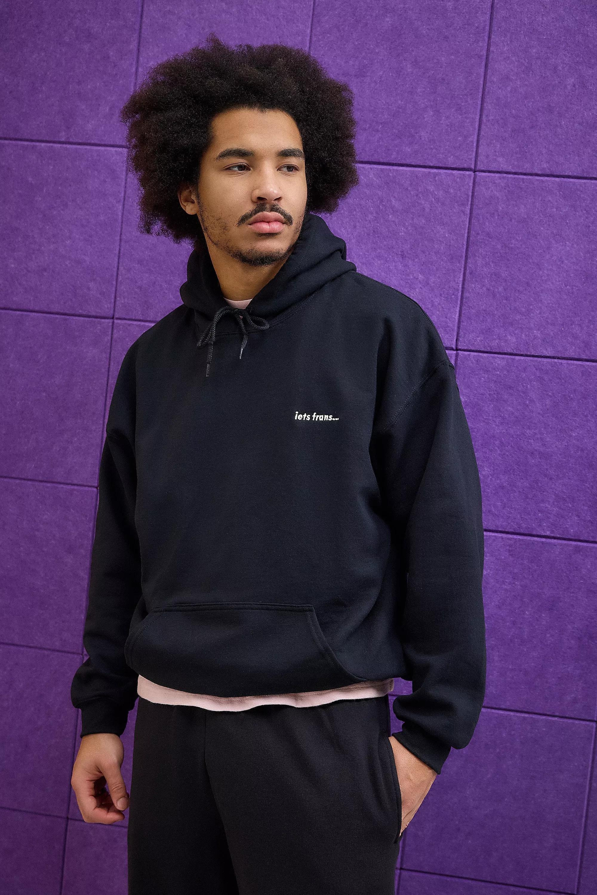 Black Iets Frans... Embroidered Hoodie, , large image number 0