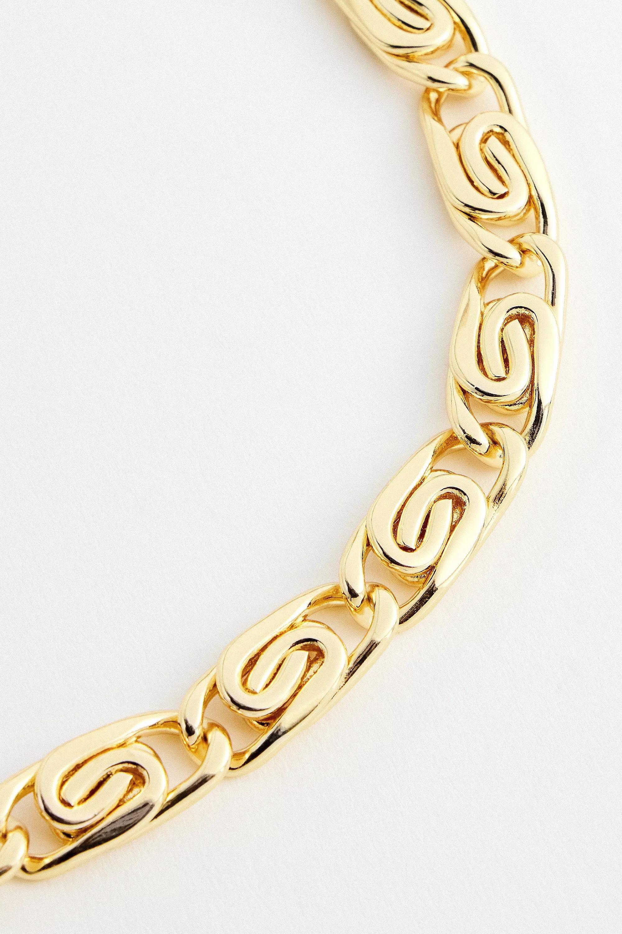 Gold Silence + Noise Link Chain Choker Necklace, GOLD, large image number 2