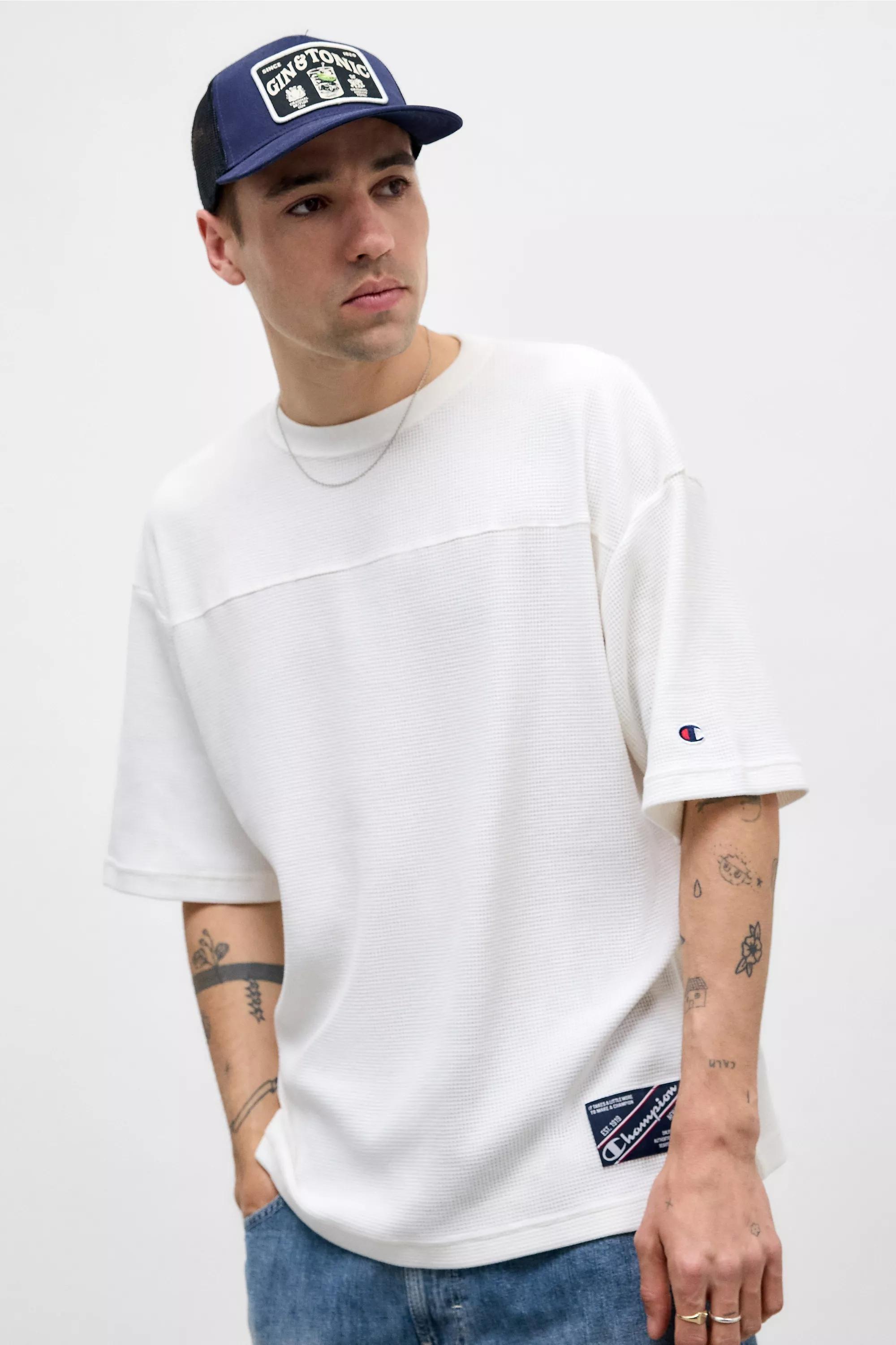 Beige Champion Uo Exclusive Ecru Waffle T-Shirt, IVRY, large image number 0