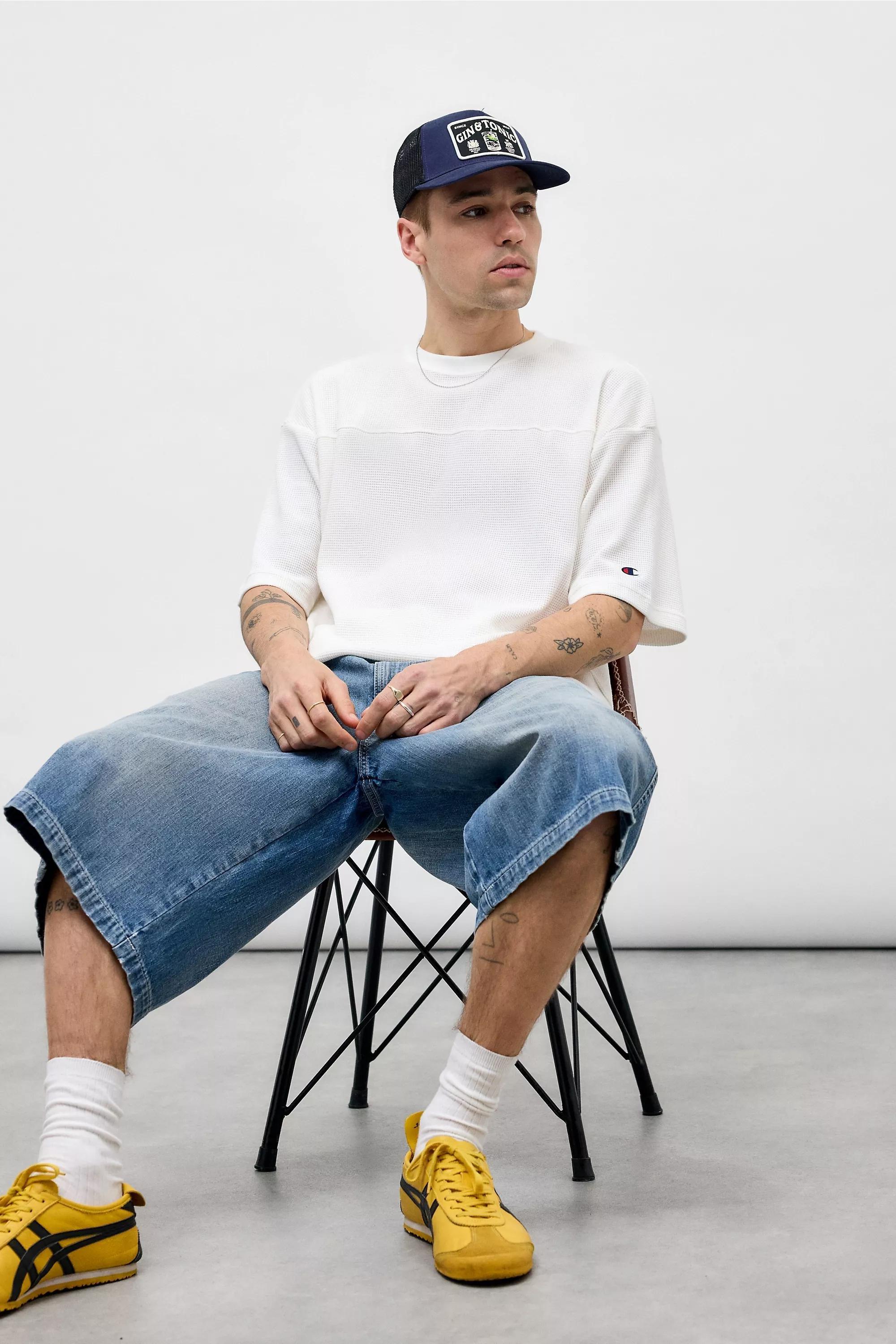 Beige Champion Uo Exclusive Ecru Waffle T-Shirt, IVRY, large image number 1