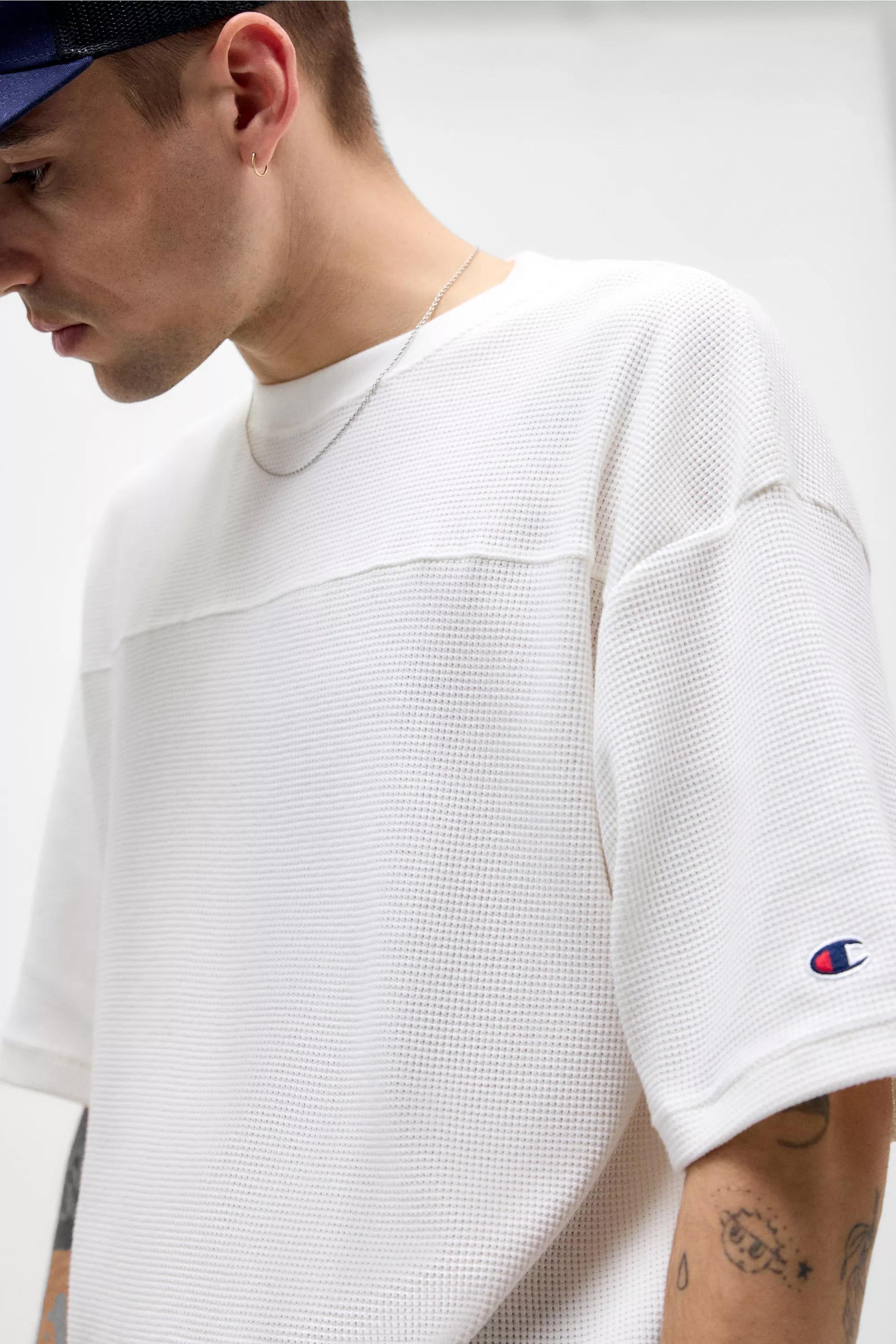 Beige Champion Uo Exclusive Ecru Waffle T-Shirt, IVRY, large image number 2