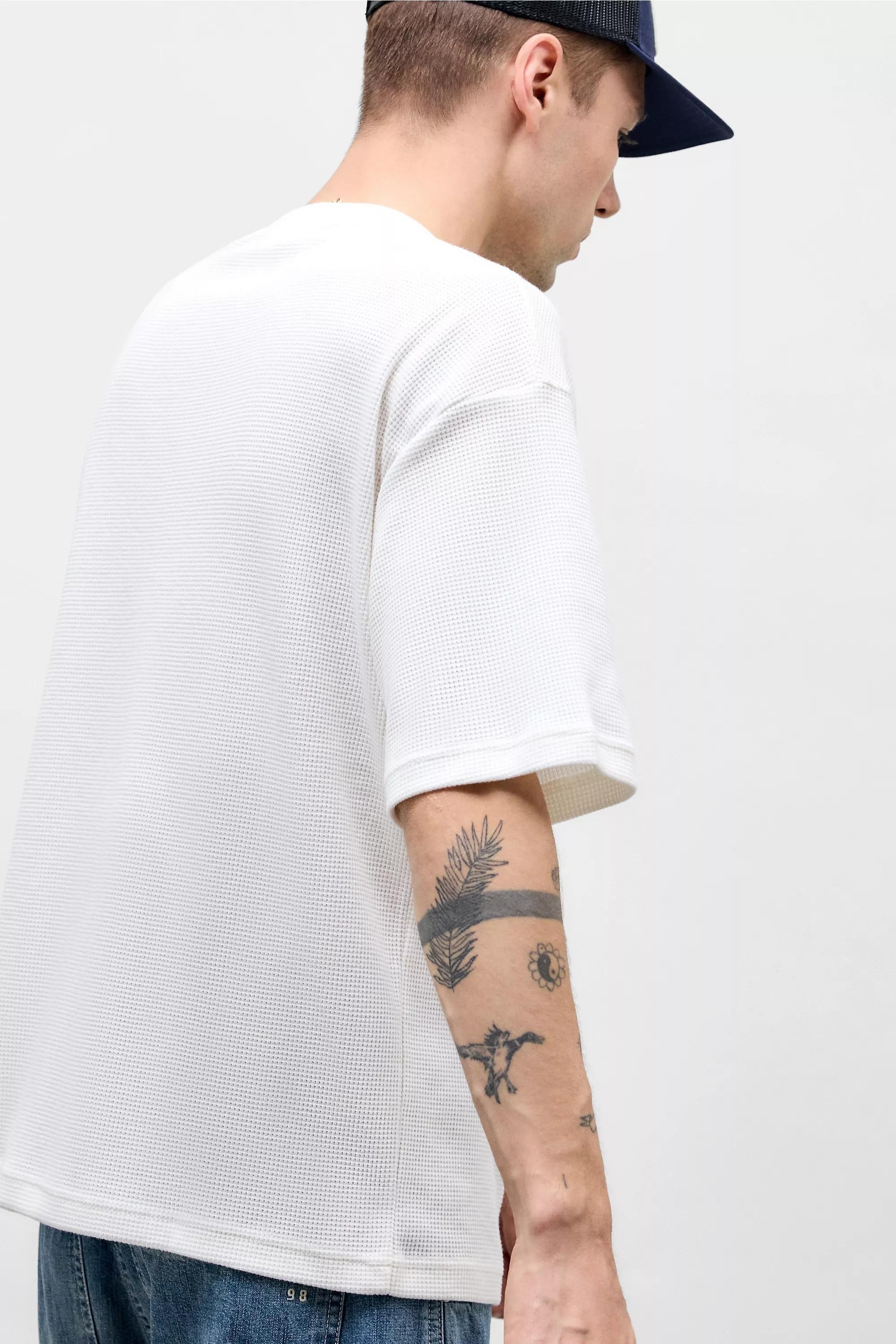 Beige Champion Uo Exclusive Ecru Waffle T-Shirt, IVRY, large image number 3