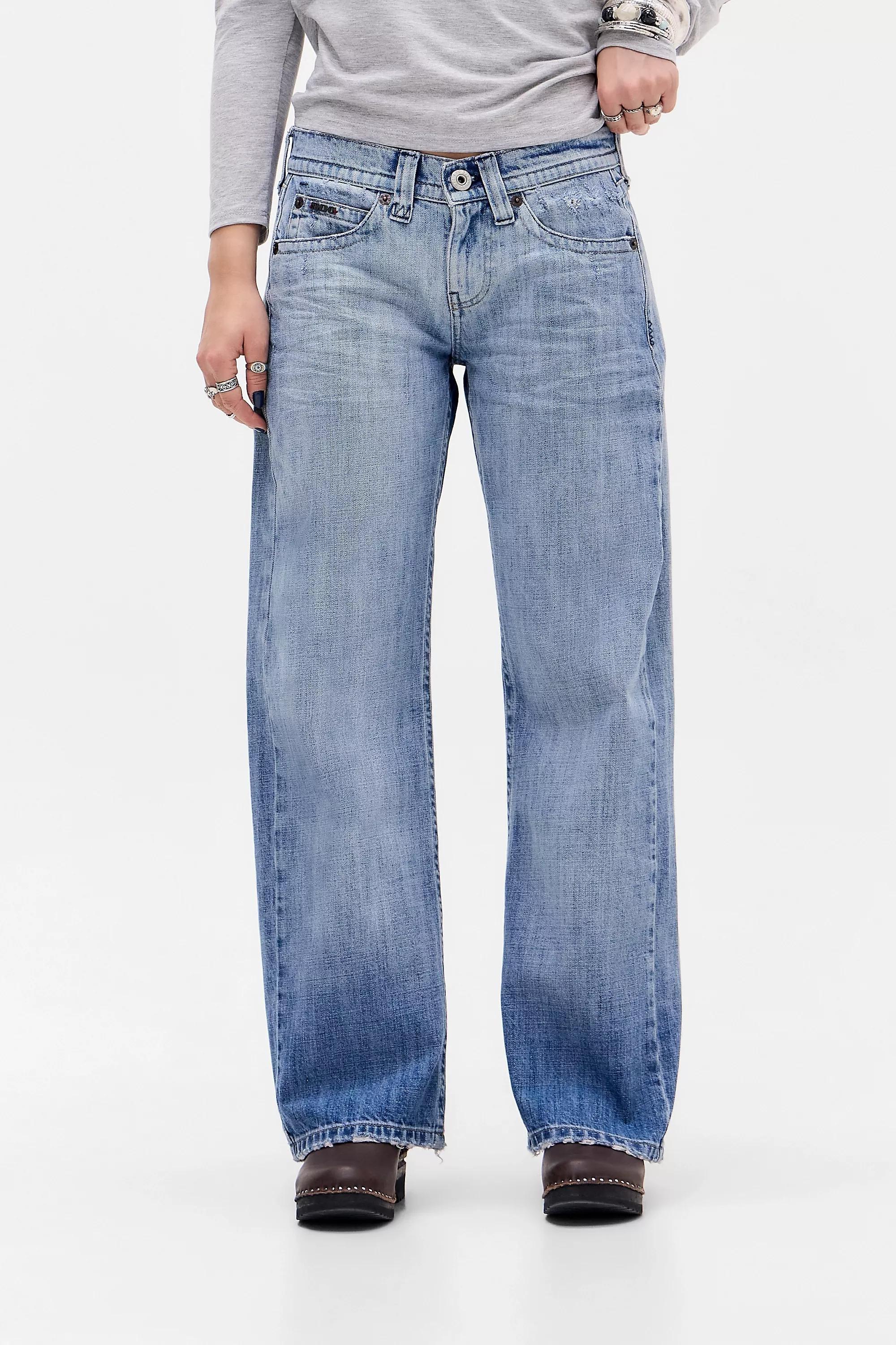 Navy Medium Blue Bdg Kayla Lowrider Jeans, DENIM MEDIUM BLUE, large image number 0