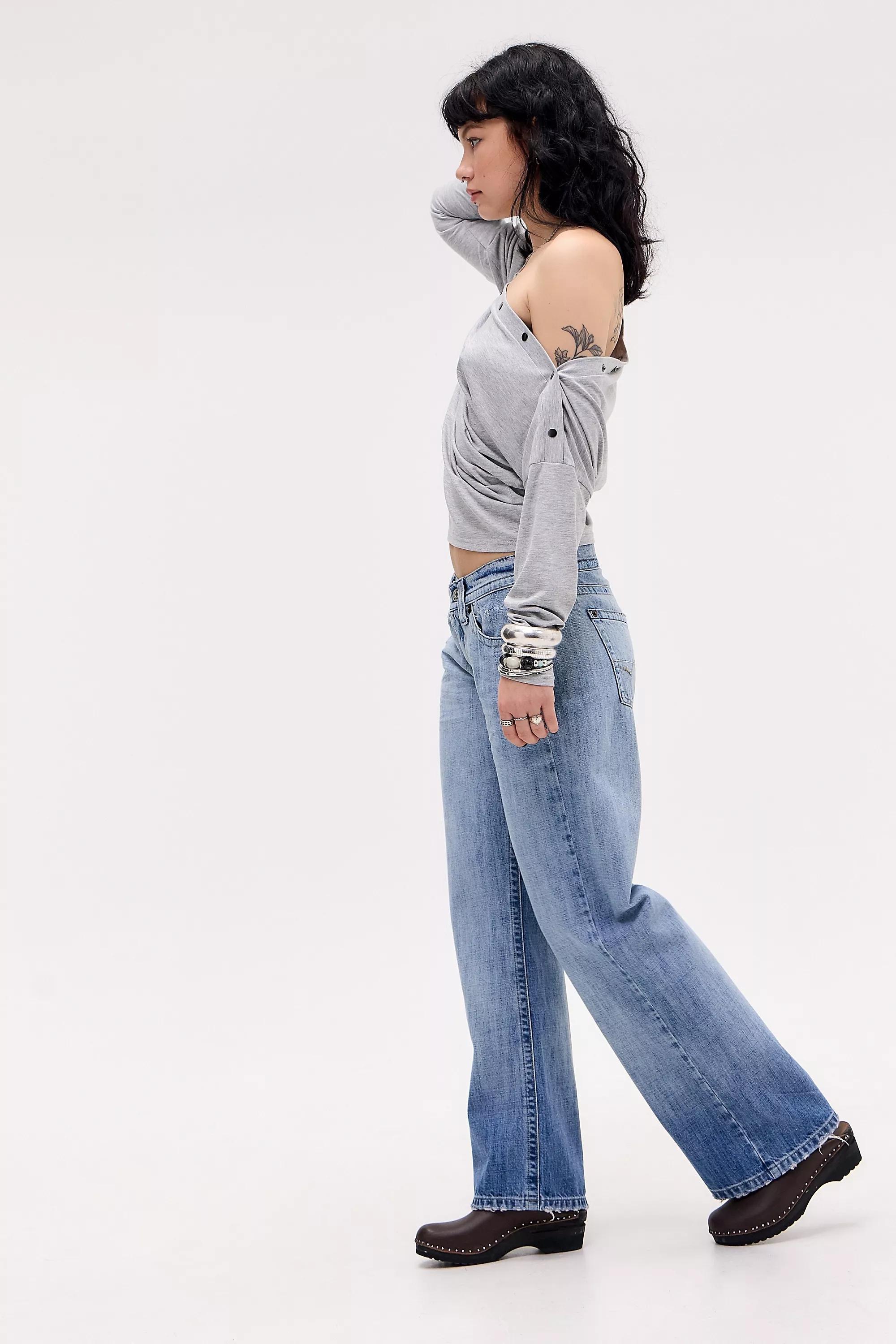 Navy Medium Blue Bdg Kayla Lowrider Jeans, DENIM MEDIUM BLUE, large image number 1