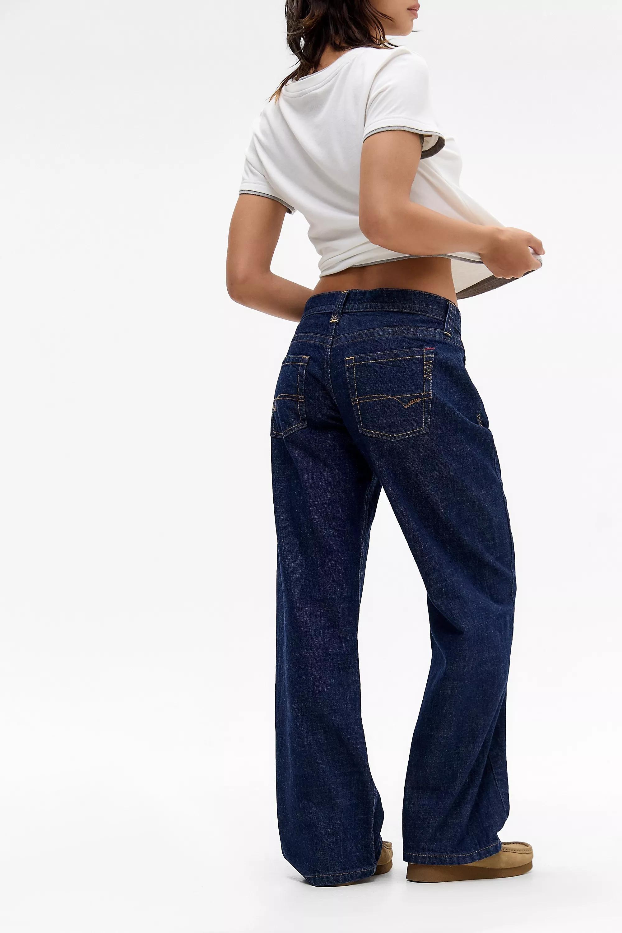 Navy Bdg Kayla Lowrider Jeans, VINTAGE DENIM DARK, large image number 2