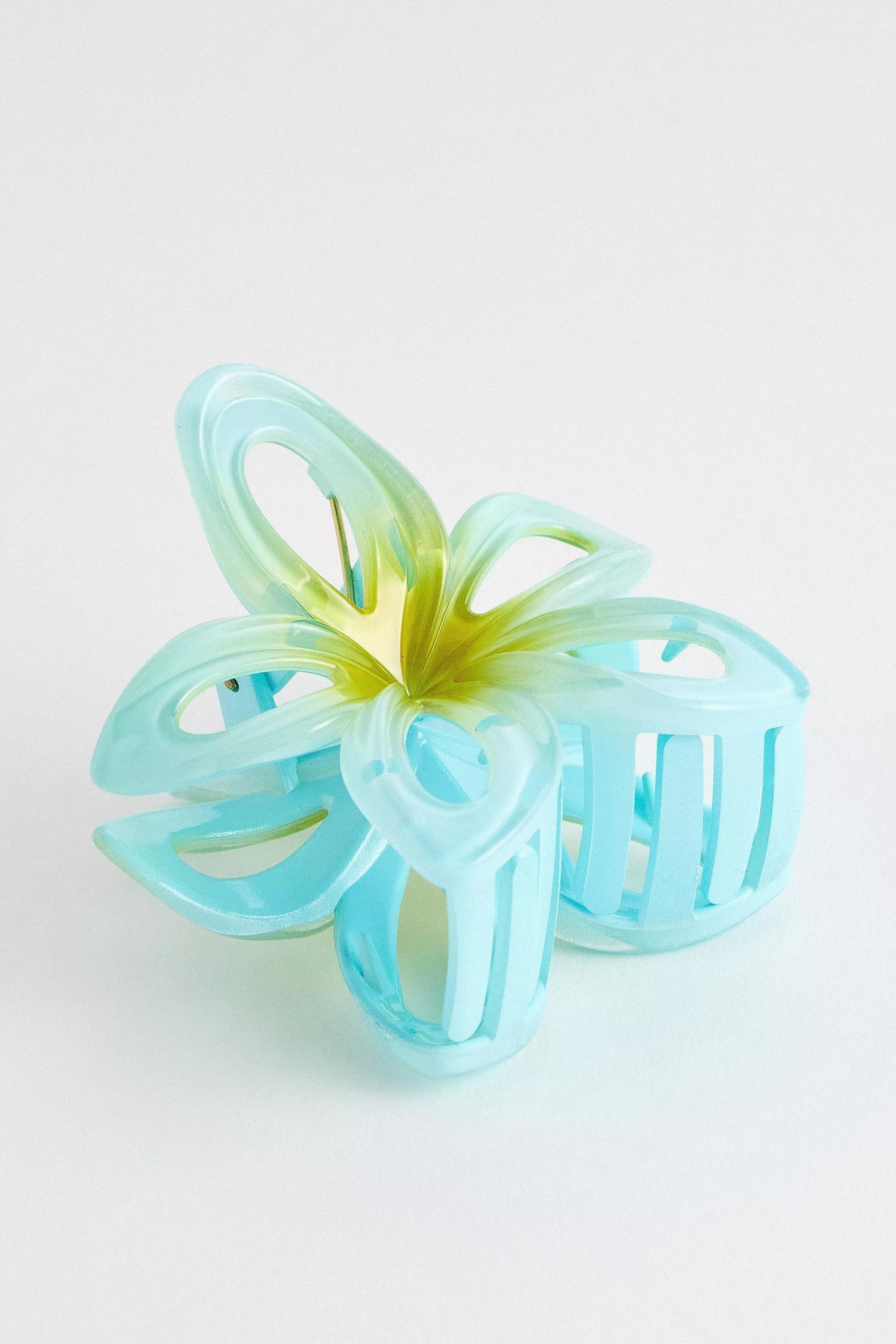 Blue Flower Cut-Out Claw Clip, BLUE, large image number 1