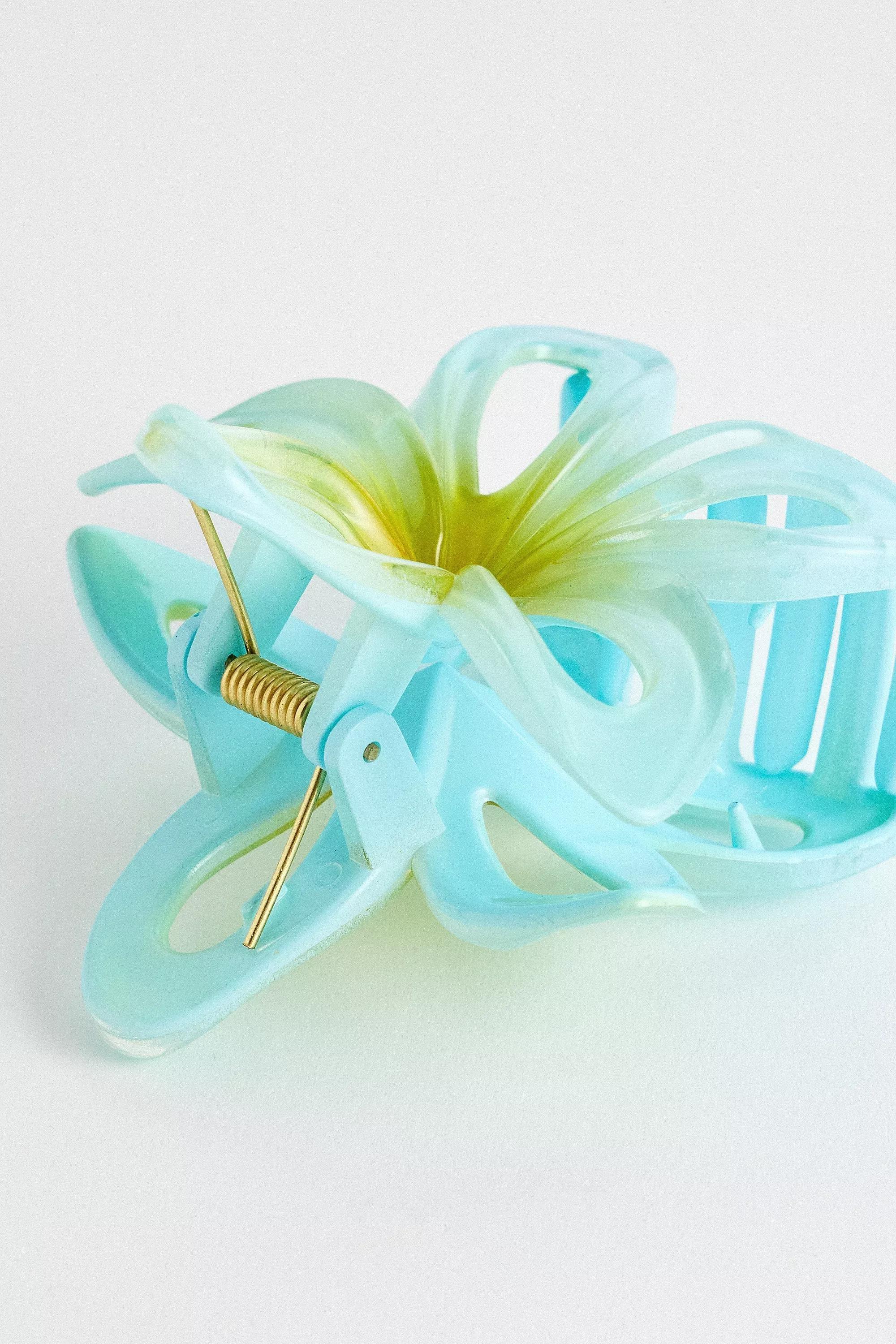 Blue Flower Cut-Out Claw Clip, BLUE, large image number 2
