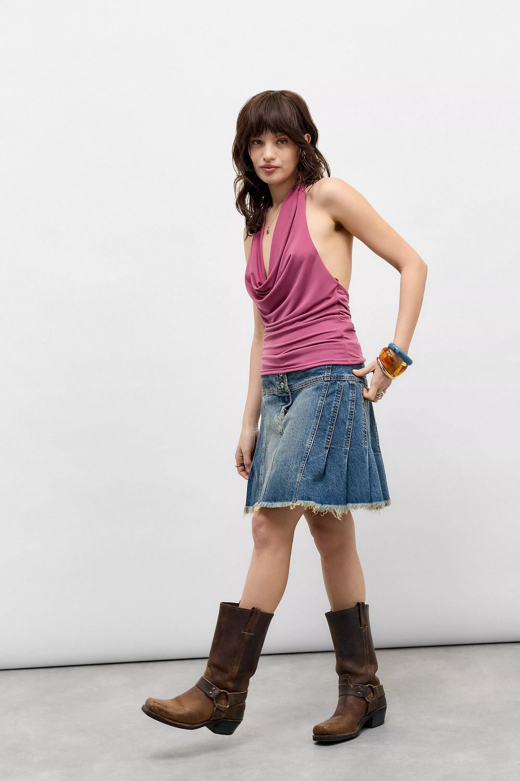 Pink Silence + Noise Cowl Halter neck Top, , large image number 1