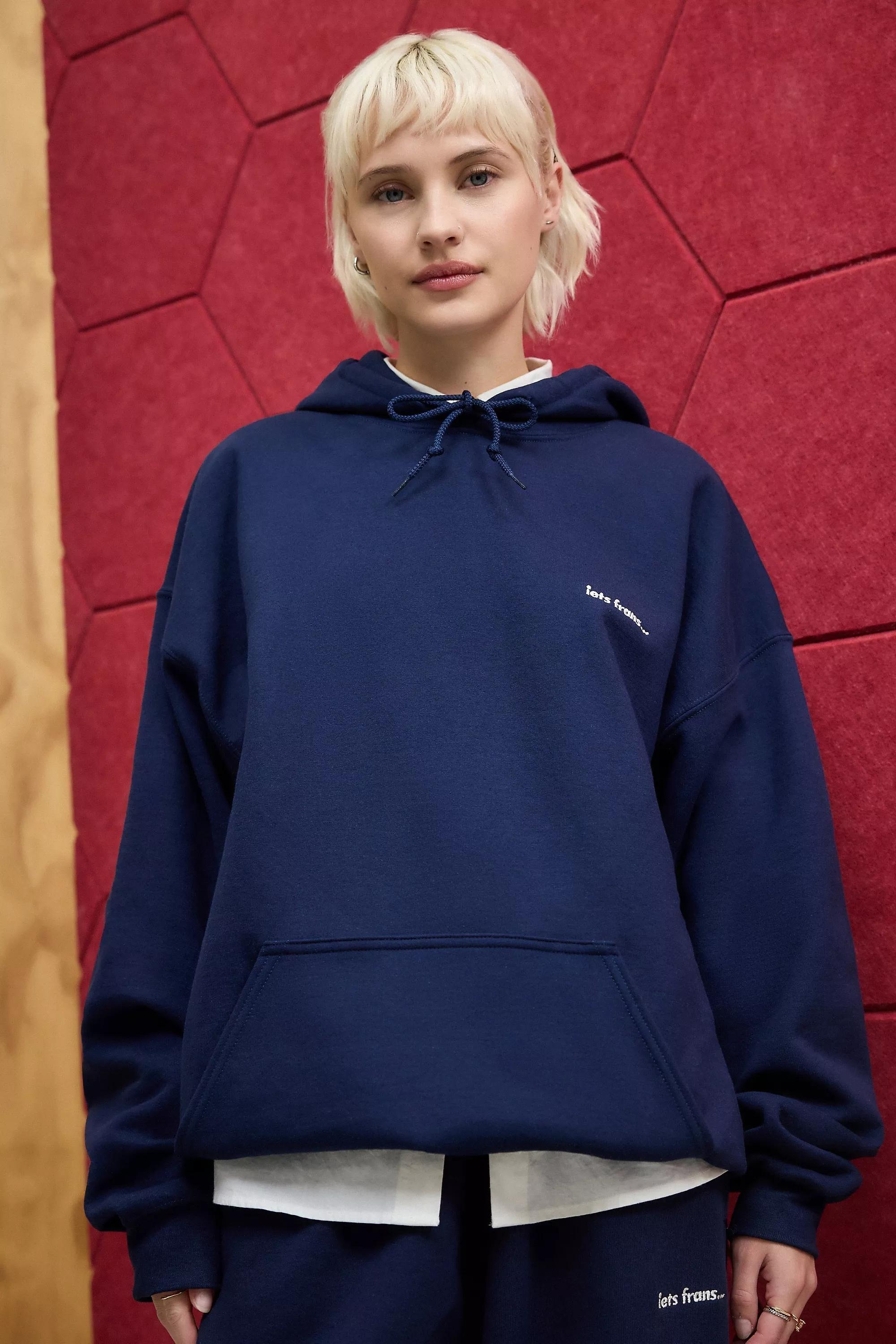 Navy Iets Frans... Unwashed Hoodie, , large image number 0