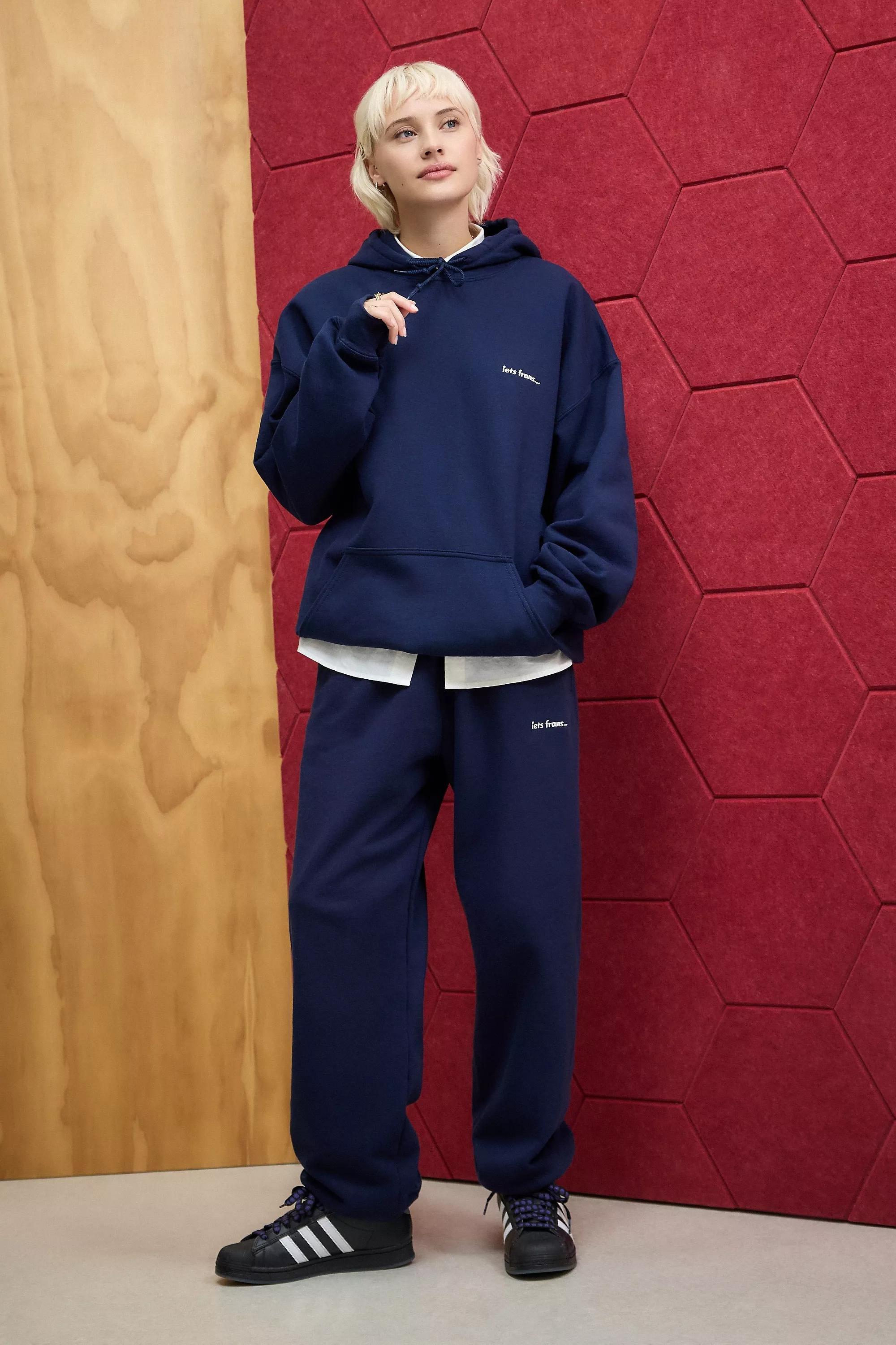 Navy Iets Frans... Unwashed Hoodie, , large image number 1