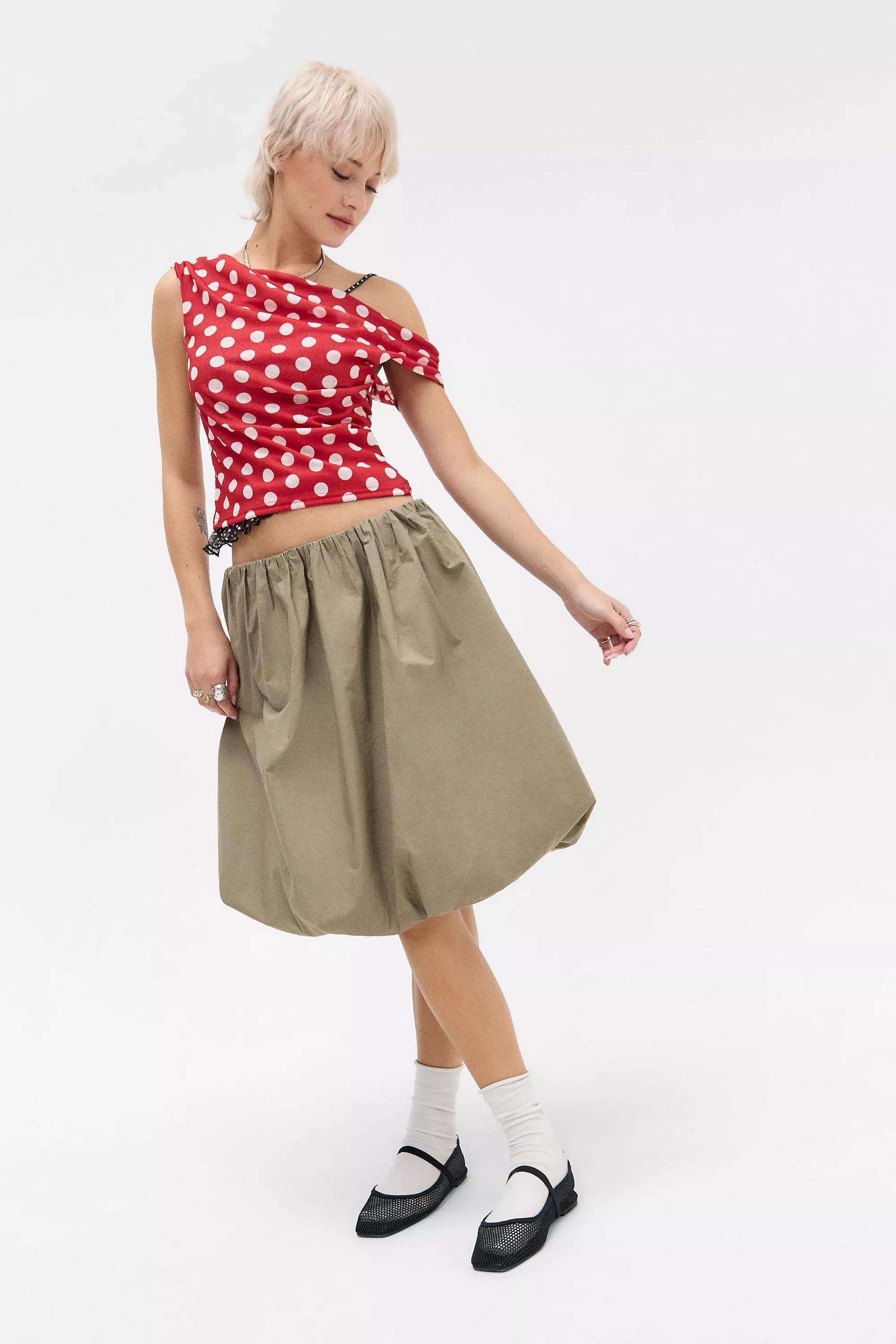 UO Fia Spot Crop Top, RED, large image number 4