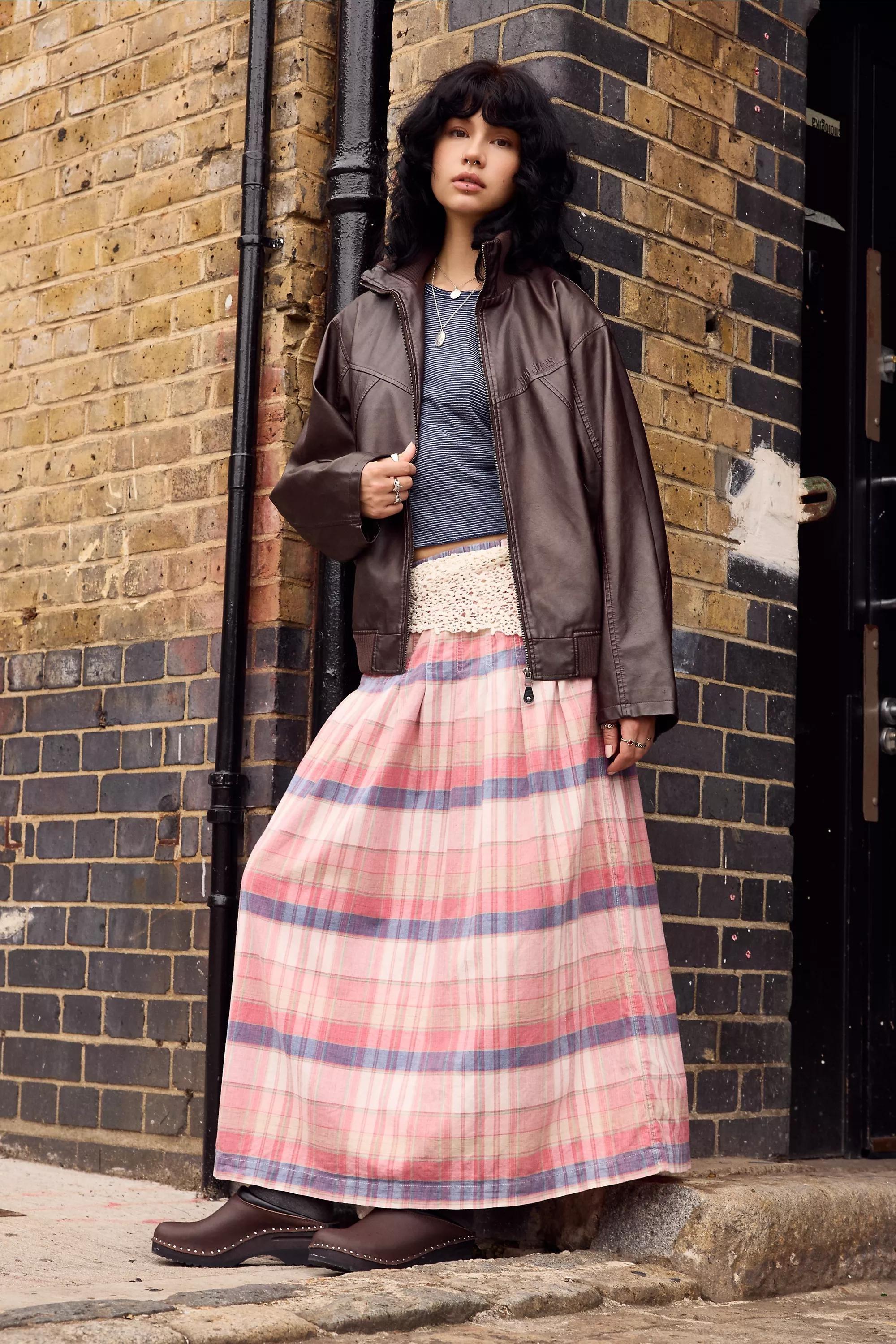 BROWN BDG Frances Faux Leather Unwadded Bomber Jacket, BRN, large image number 1