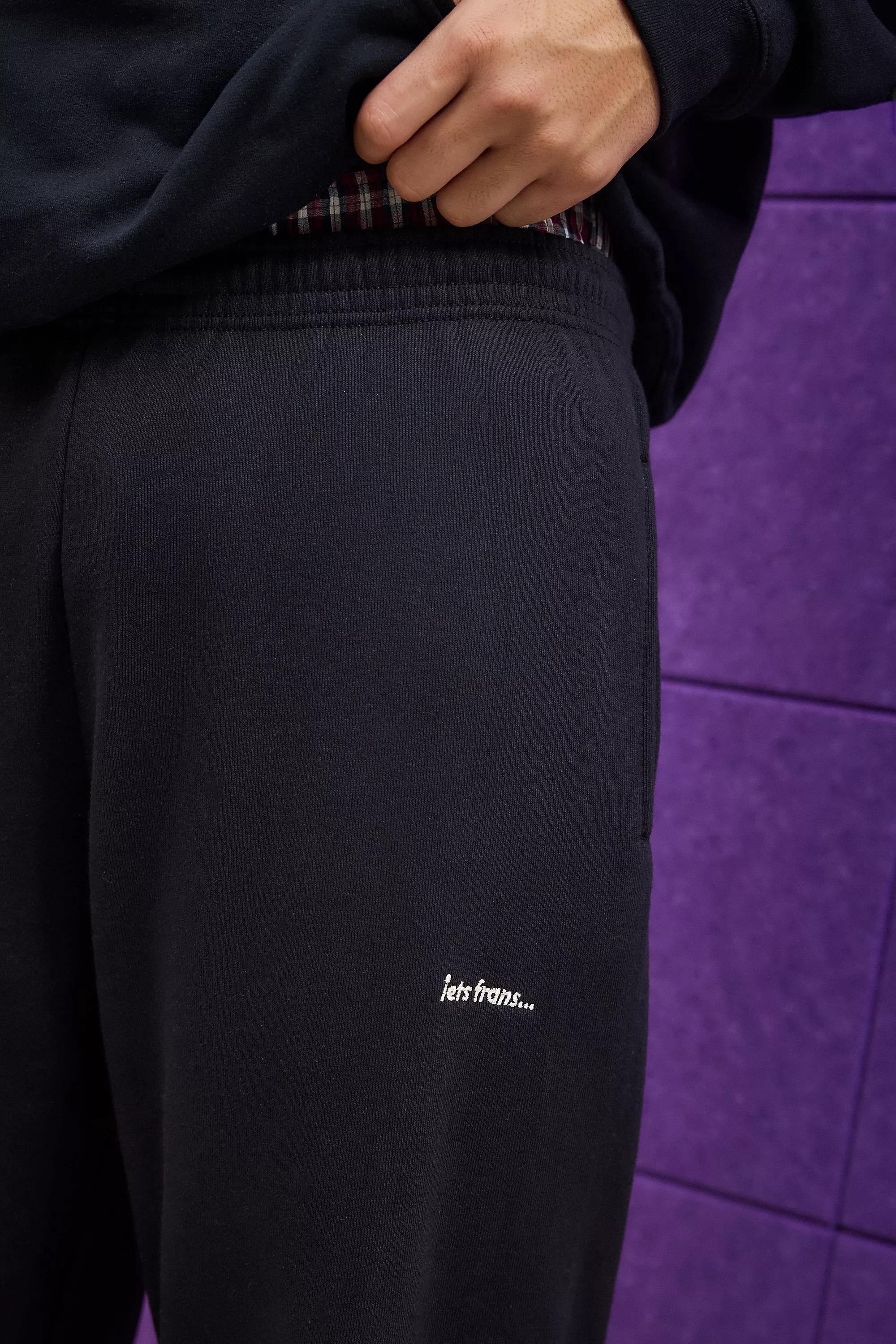 Black Iets Frans... Embroidered Joggers, BLK, large image number 4