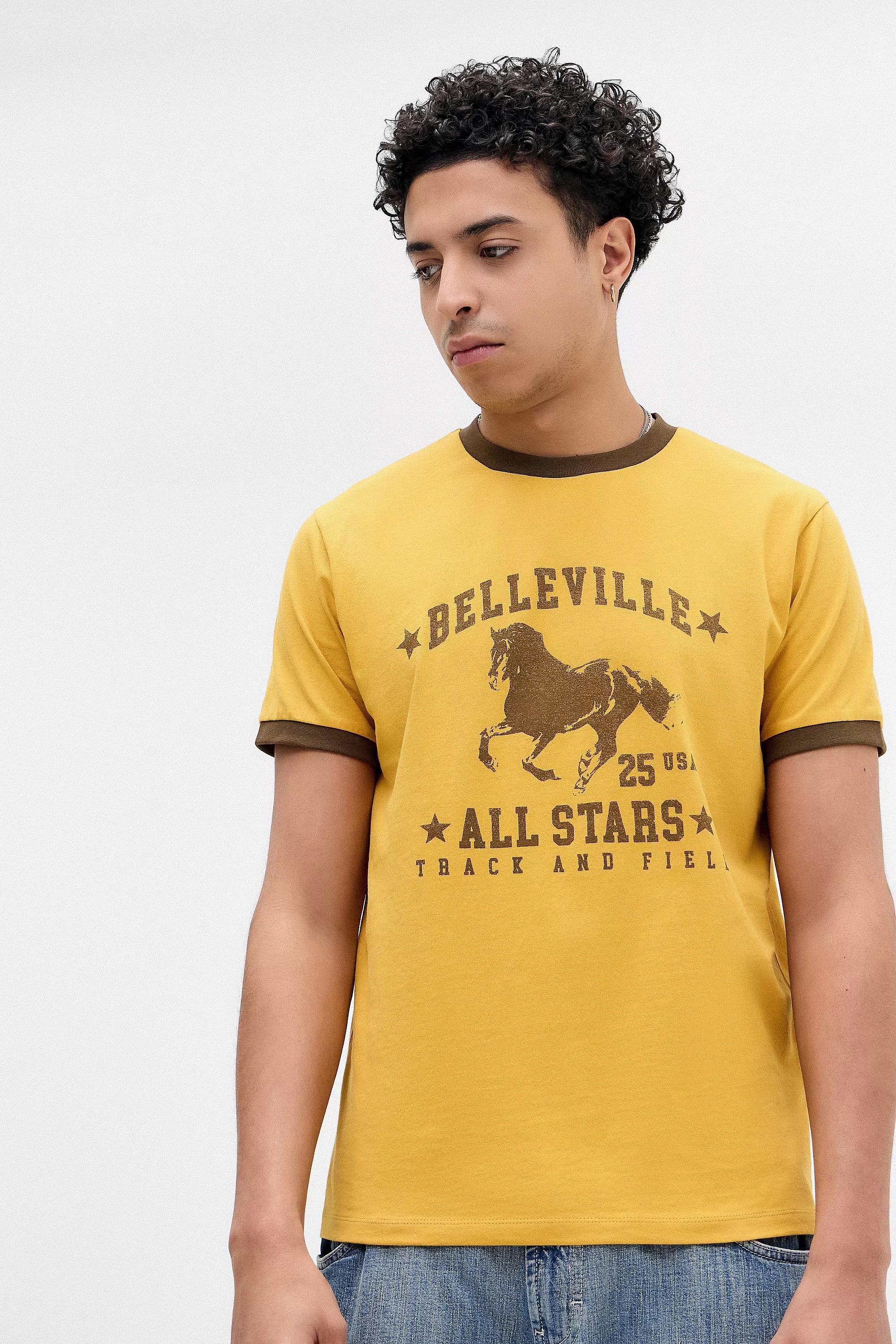 Yellow Uo Belleville Horse Ringer T-Shirt, , large image number 0
