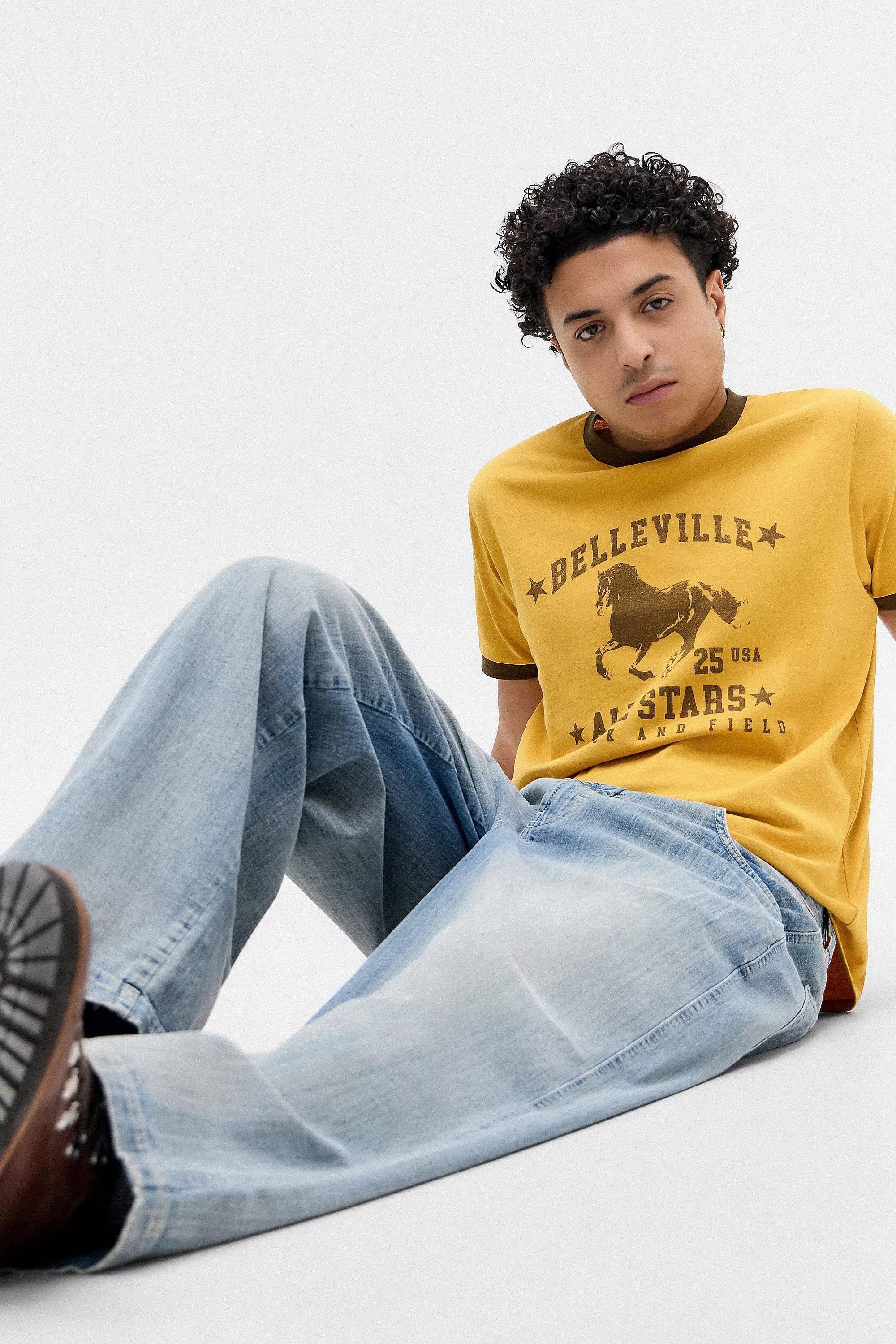 Yellow Uo Belleville Horse Ringer T-Shirt, , large image number 4