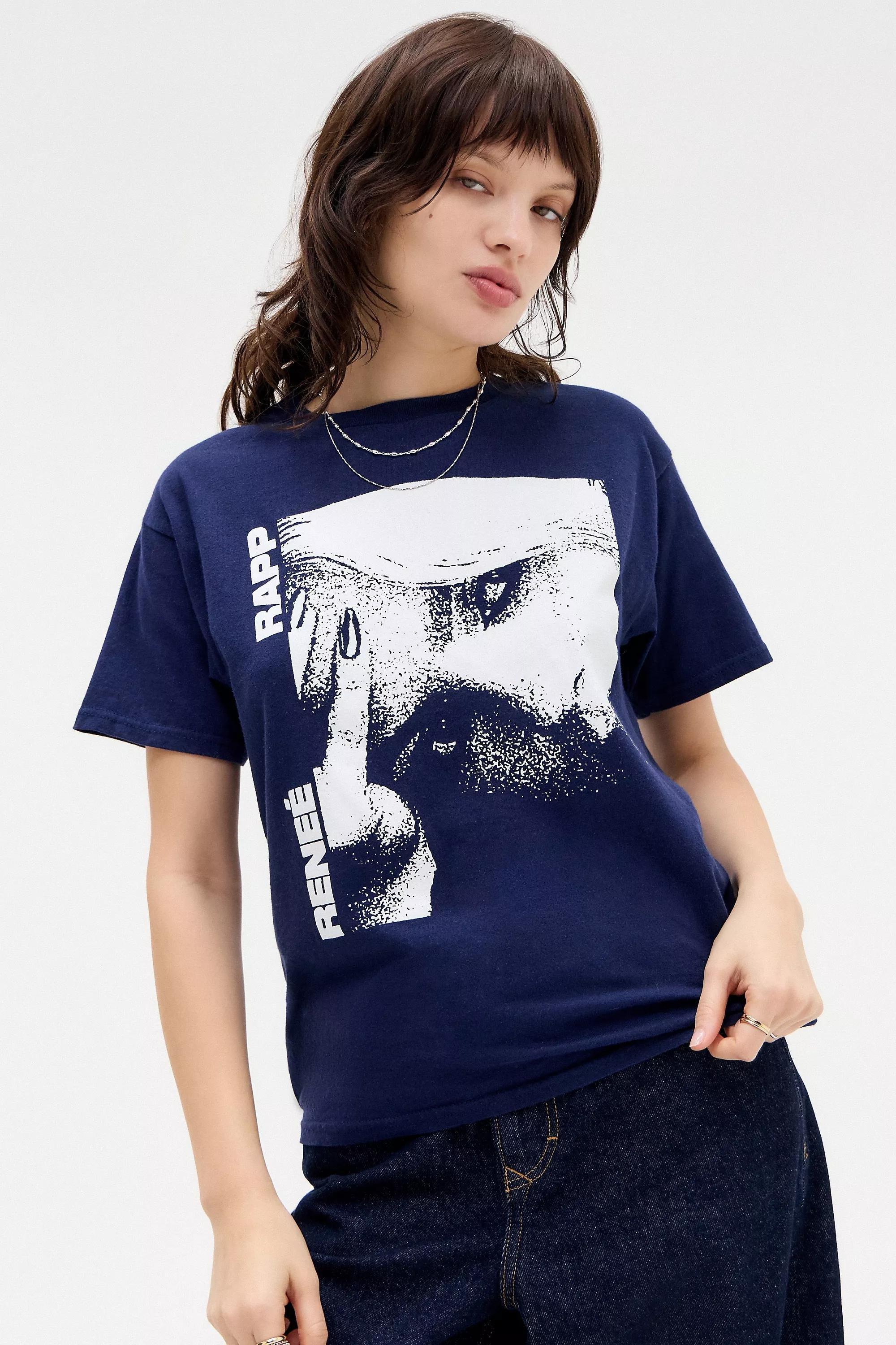 Navy Uo Rene Rapp Relaxed T-Shirt, , large image number 0