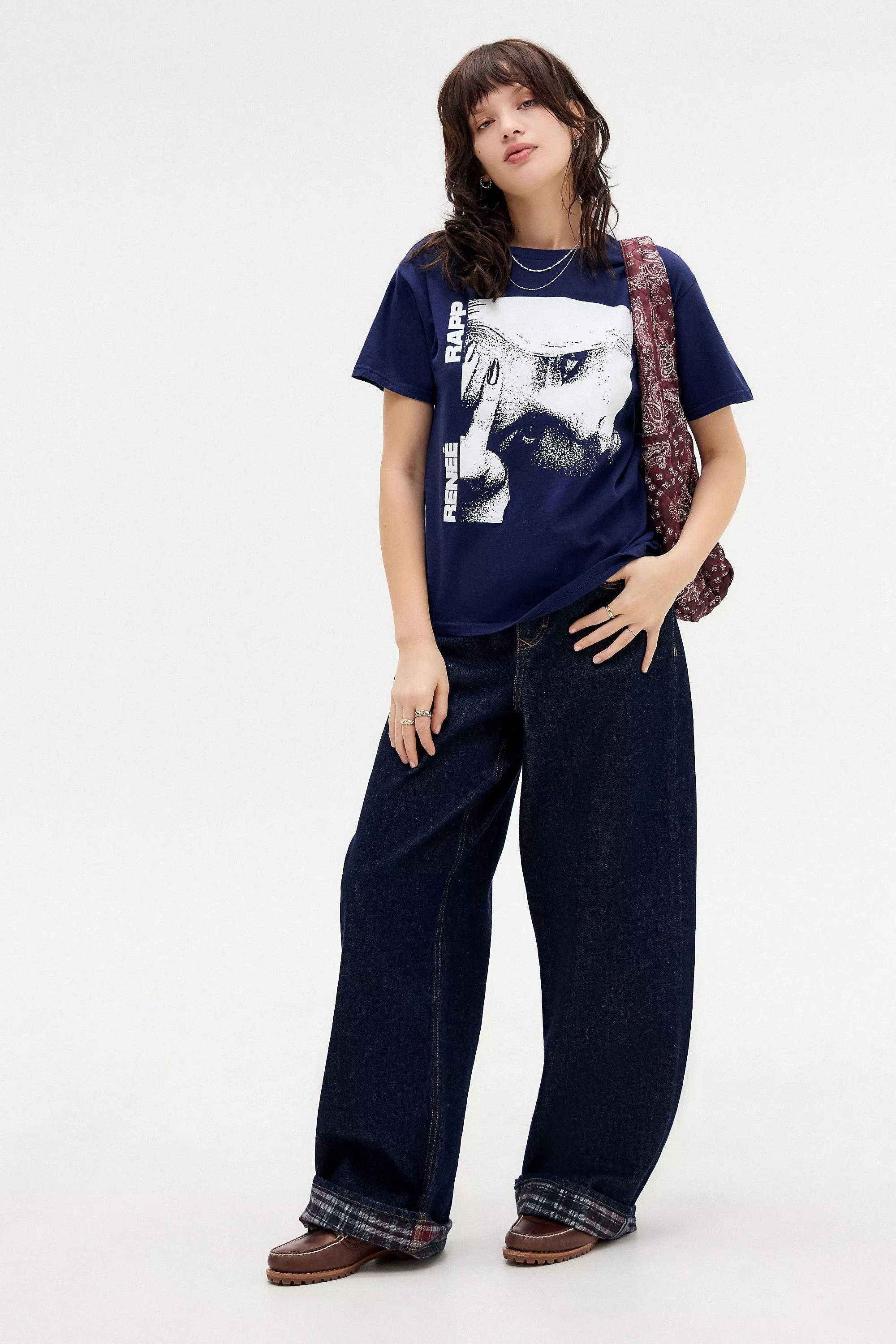 Navy Uo Rene Rapp Relaxed T-Shirt, , large image number 1