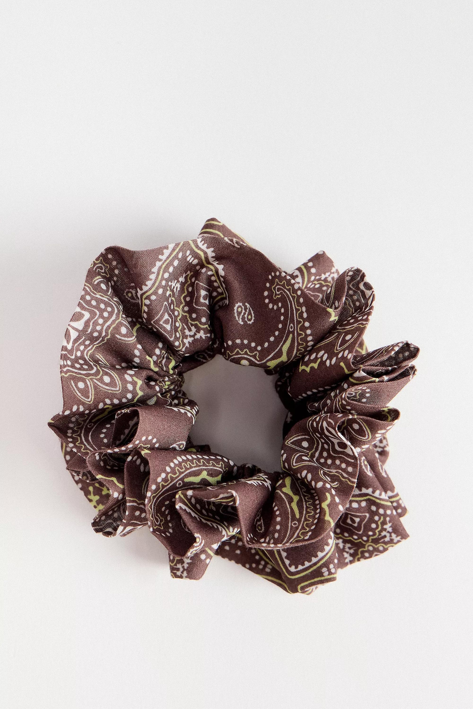 Brown Bandana Scrunchie, BRN, large image number 1