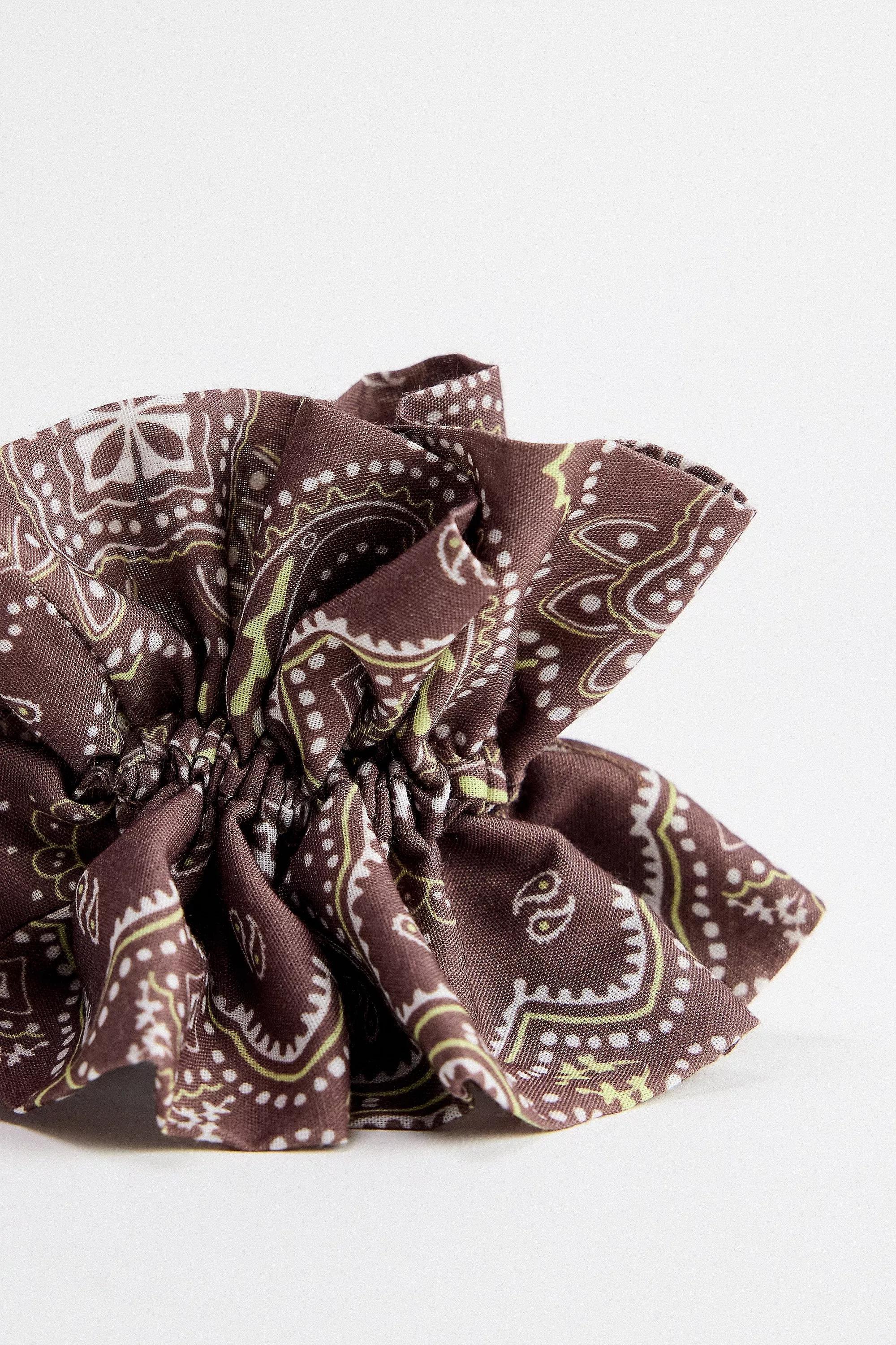 Brown Bandana Scrunchie, BRN, large image number 2