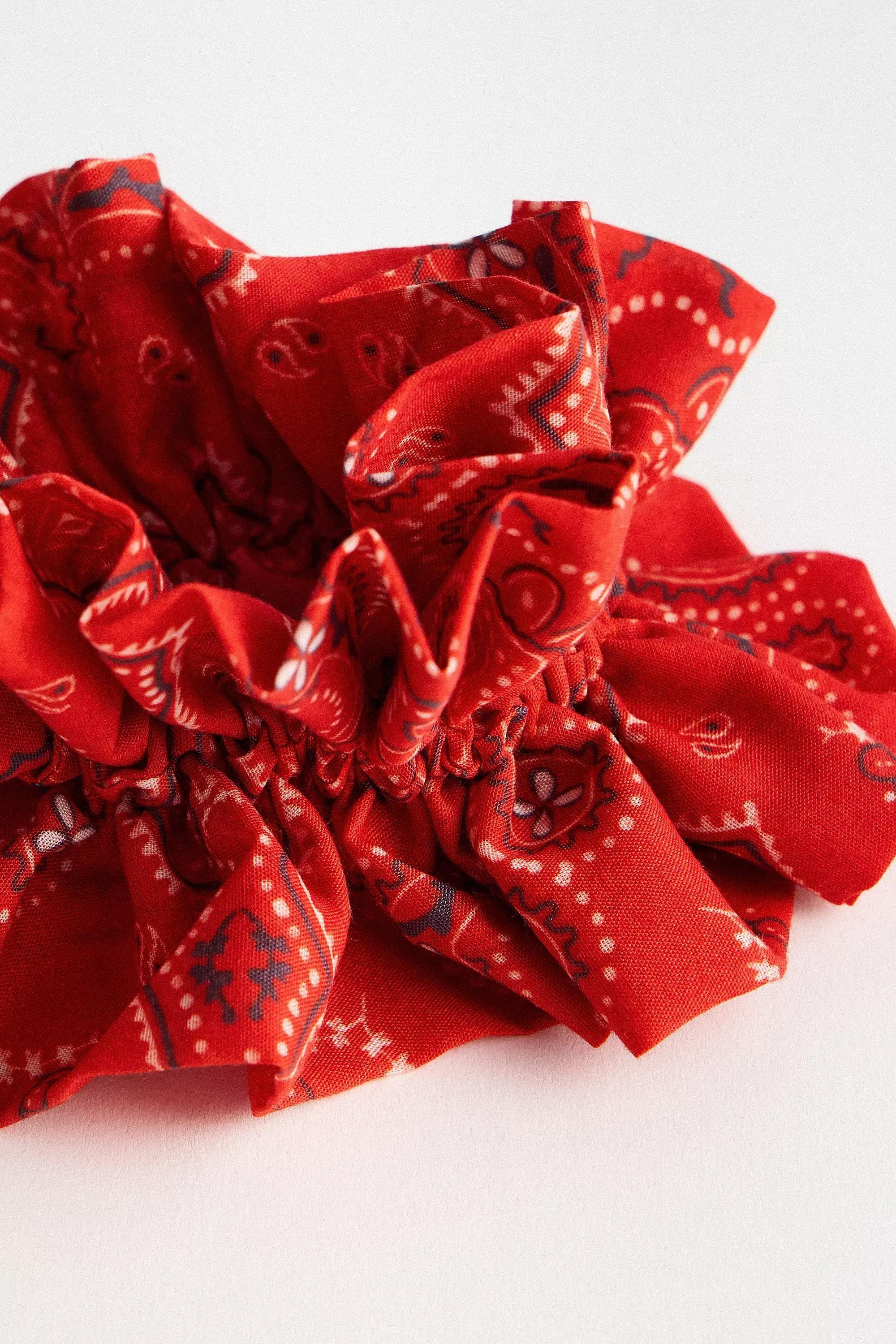 Red Bandana Scrunchie, RED, large image number 2