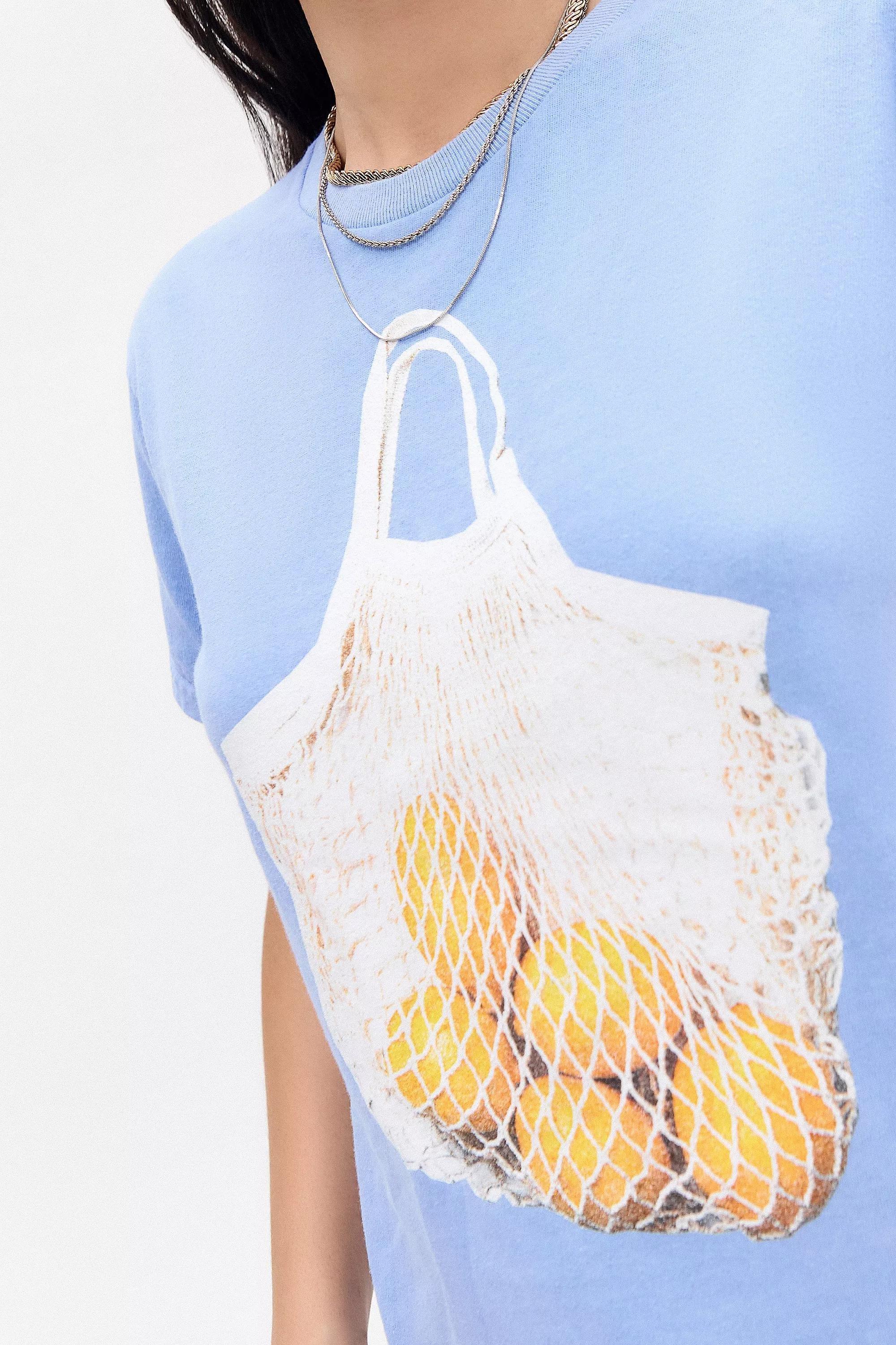 Blue Uo Bag Of Lemons Relaxed T-Shirt, , large image number 2