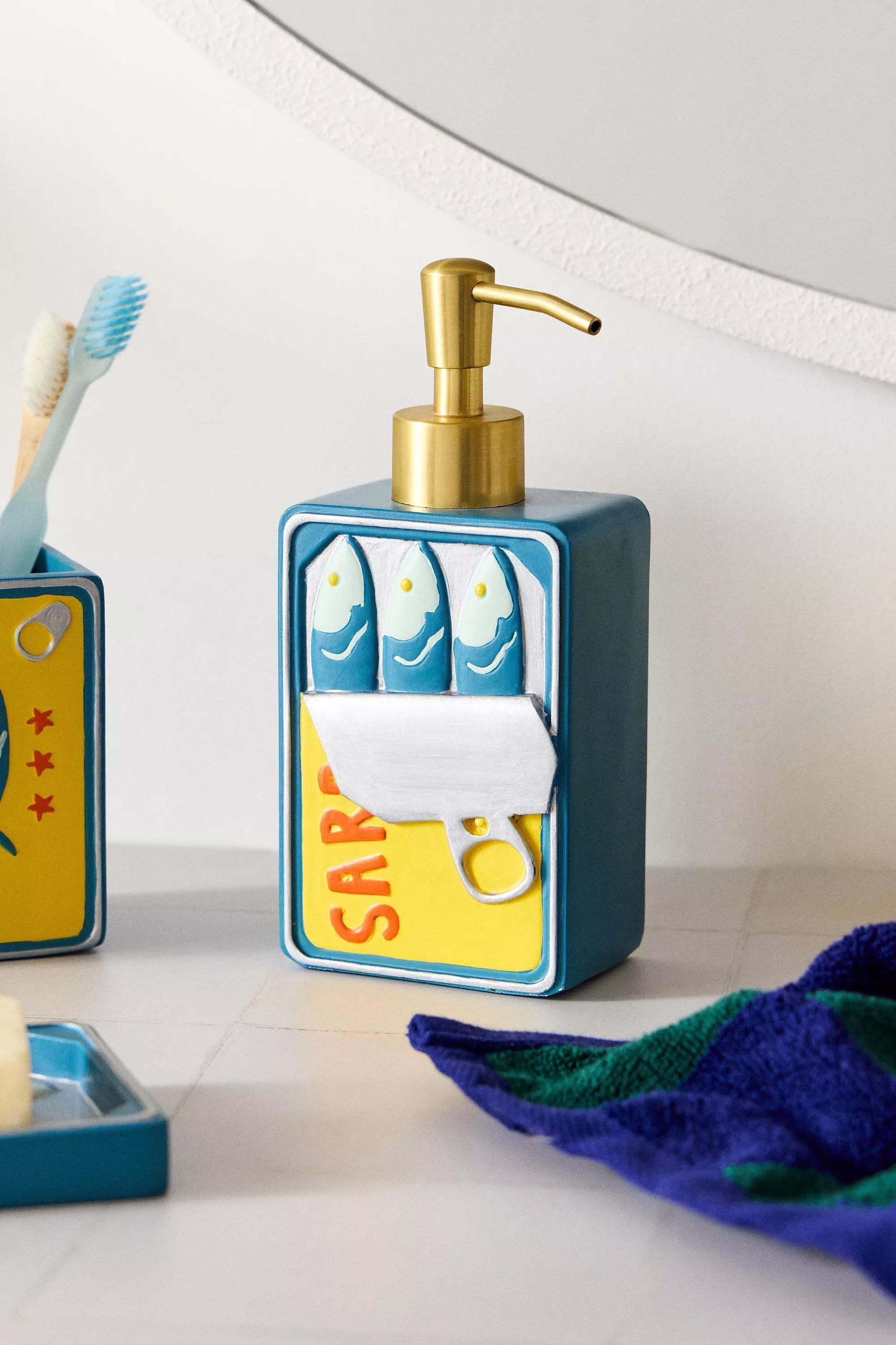 Blue Sardines Soap Dispenser, , medium